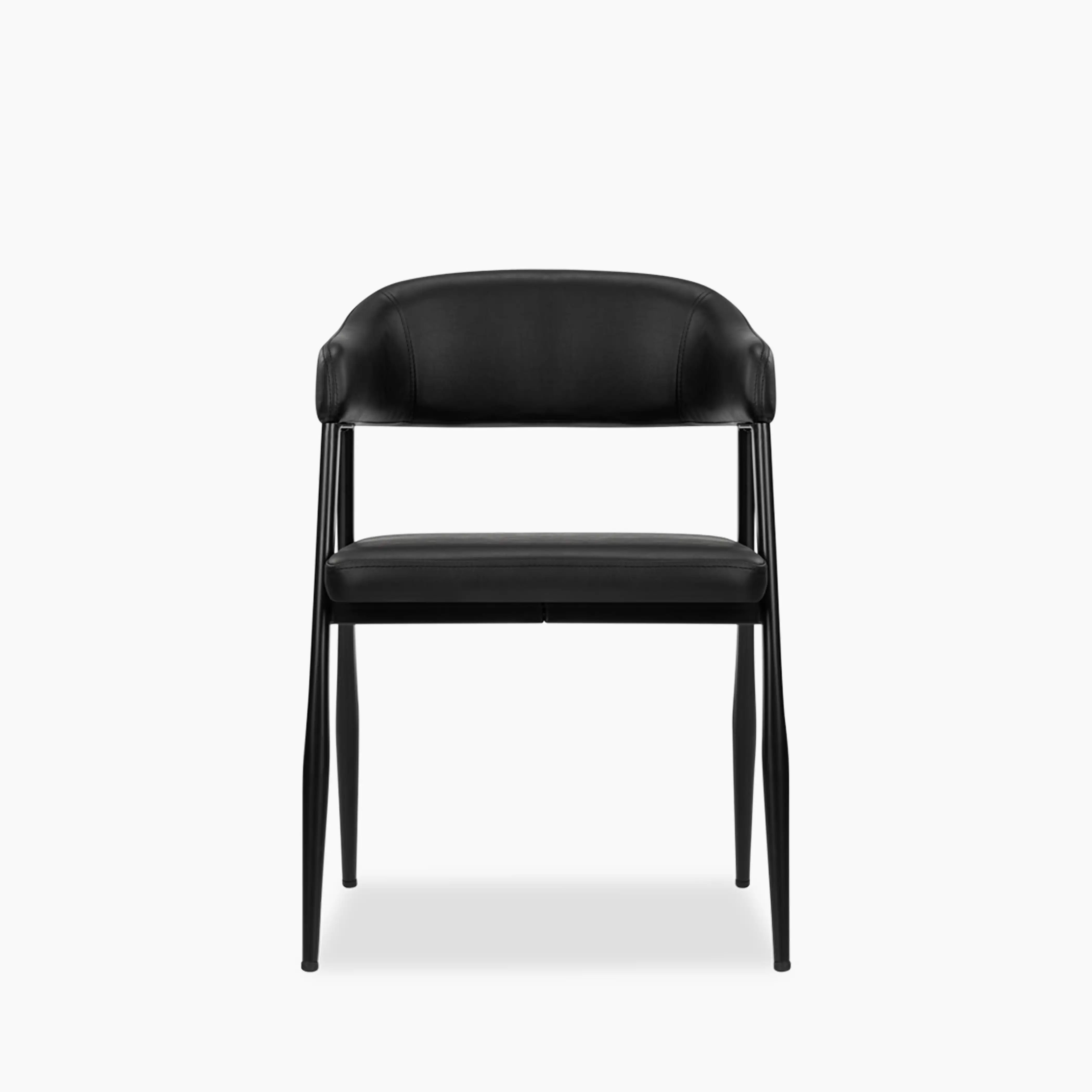 Presley Carver Dining Chair | Vintage Black Faux Leather & Black - Image 4