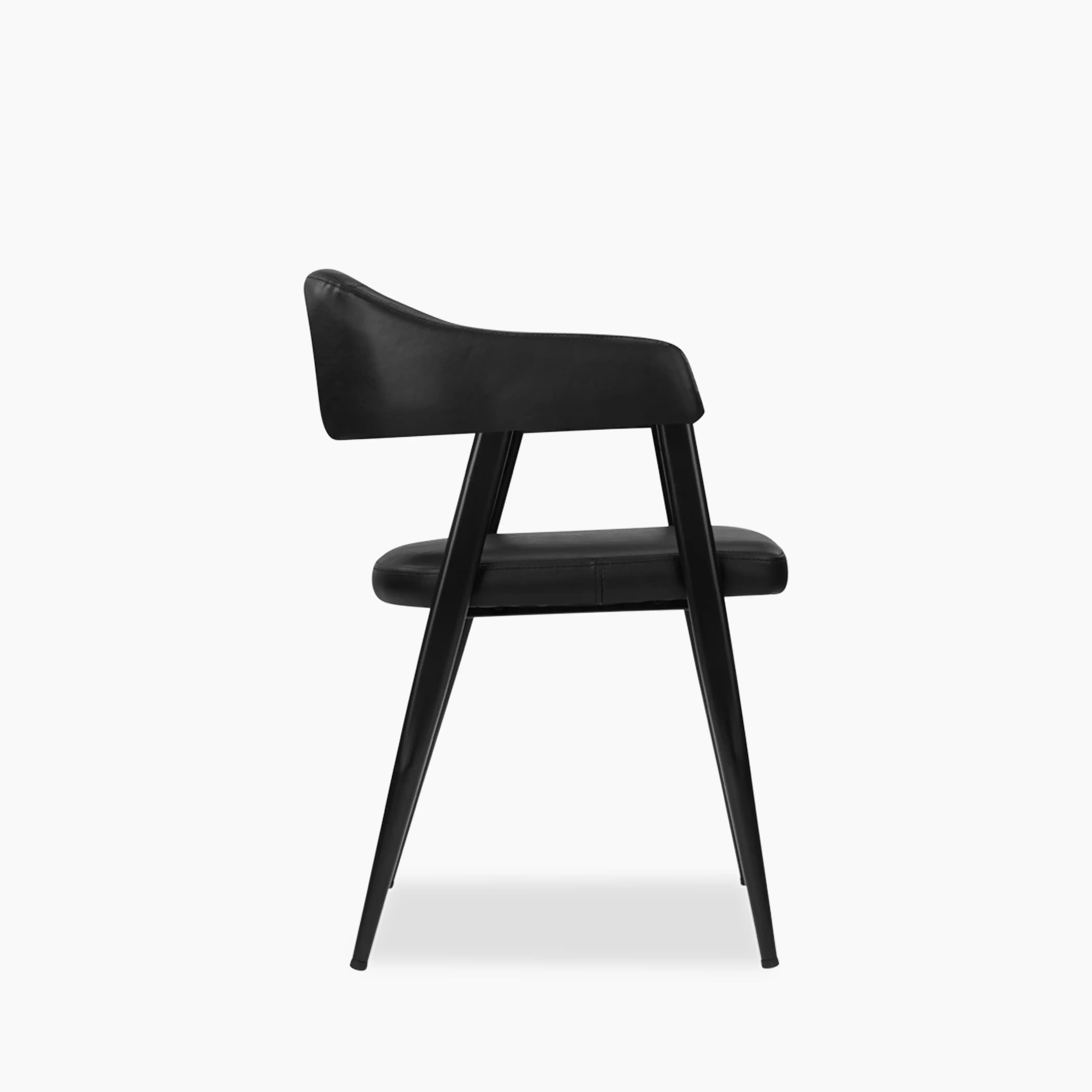 Presley Carver Dining Chair | Vintage Black Faux Leather & Black - Image 5