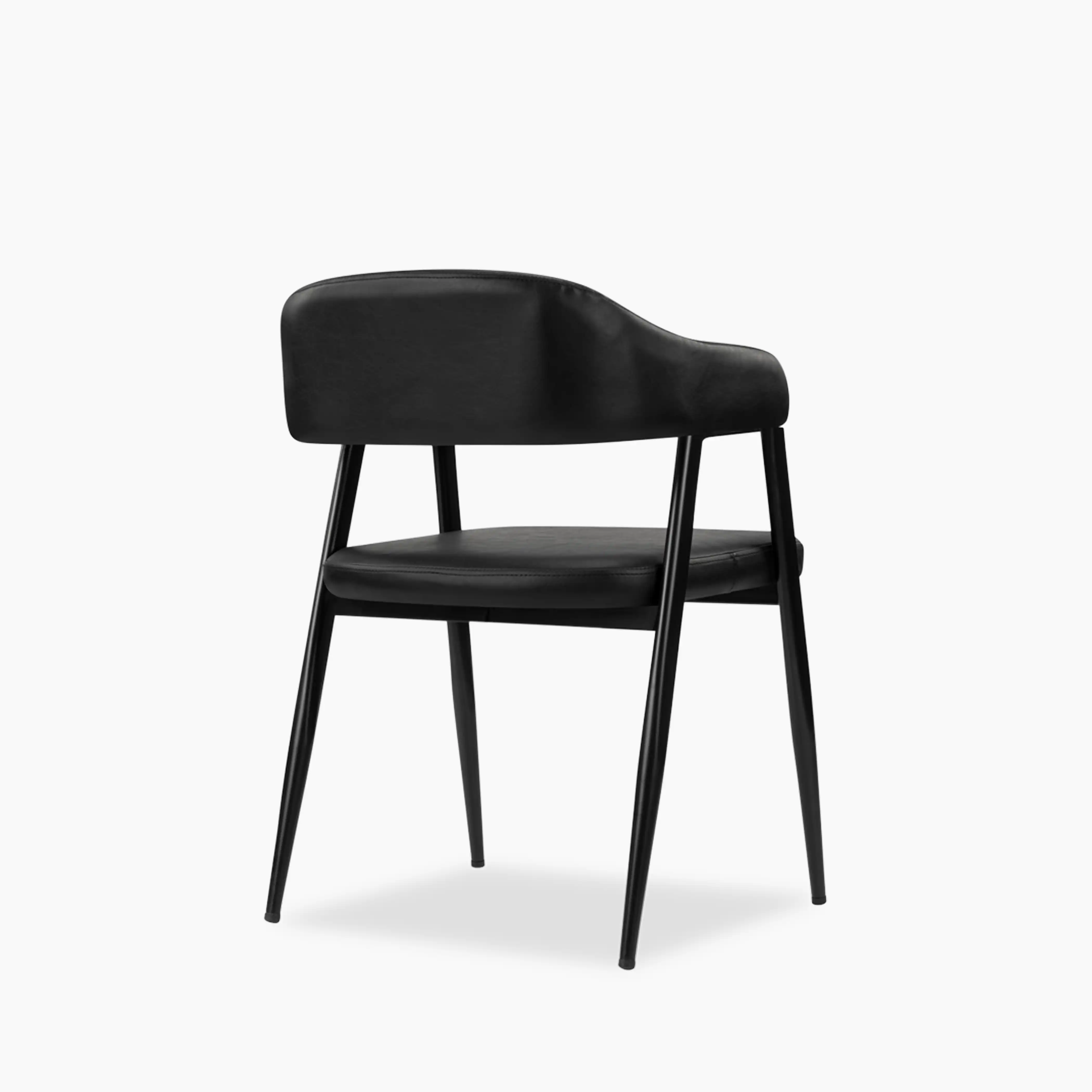 Presley Carver Dining Chair | Vintage Black Faux Leather & Black - Image 6