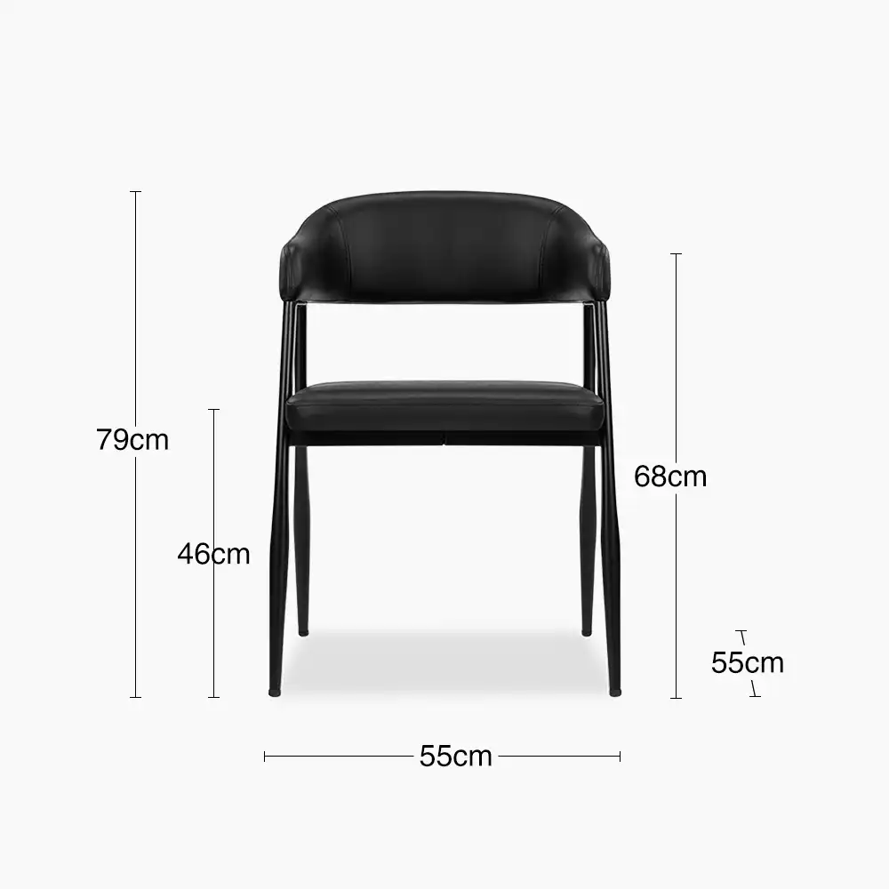 Presley Carver Dining Chair | Vintage Black Faux Leather & Black - Image 8
