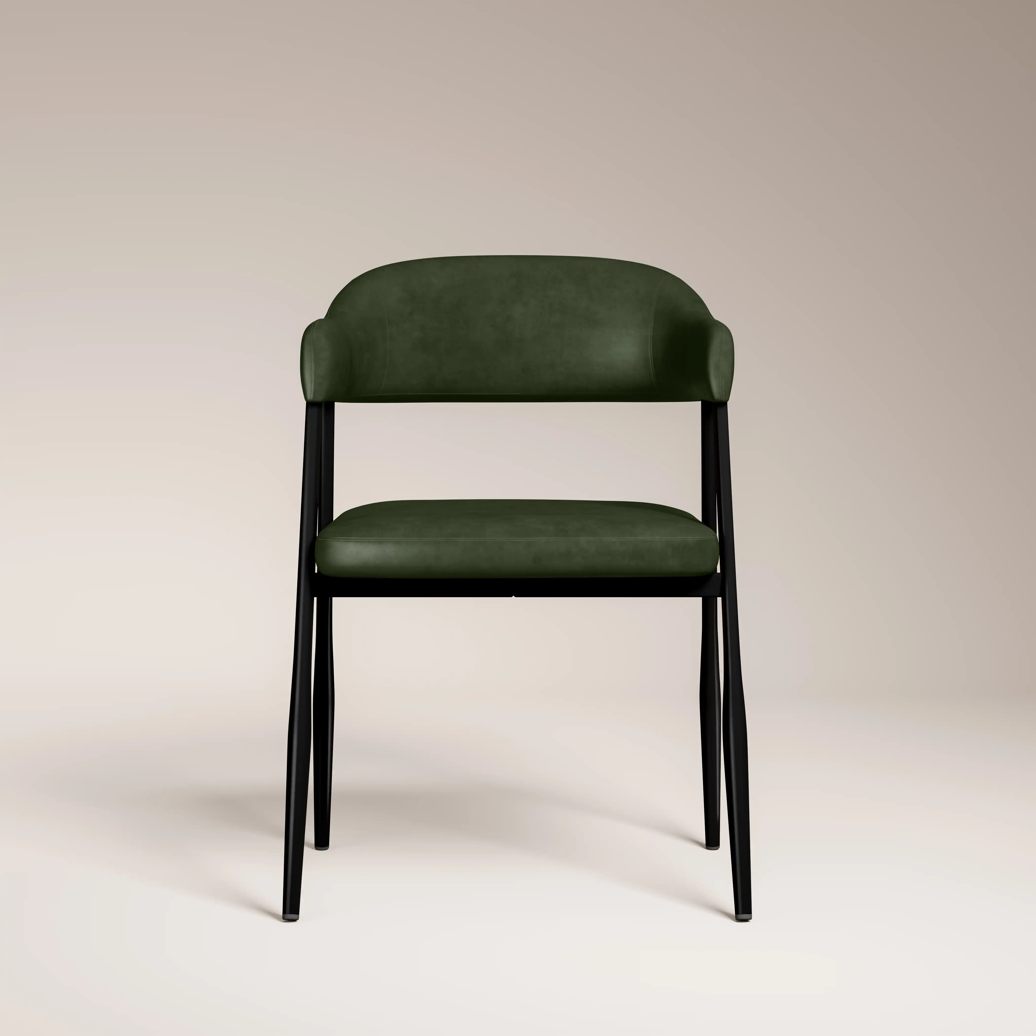 Presley Carver Dining Chair | Vintage Green Faux Leather & Black - Image 3