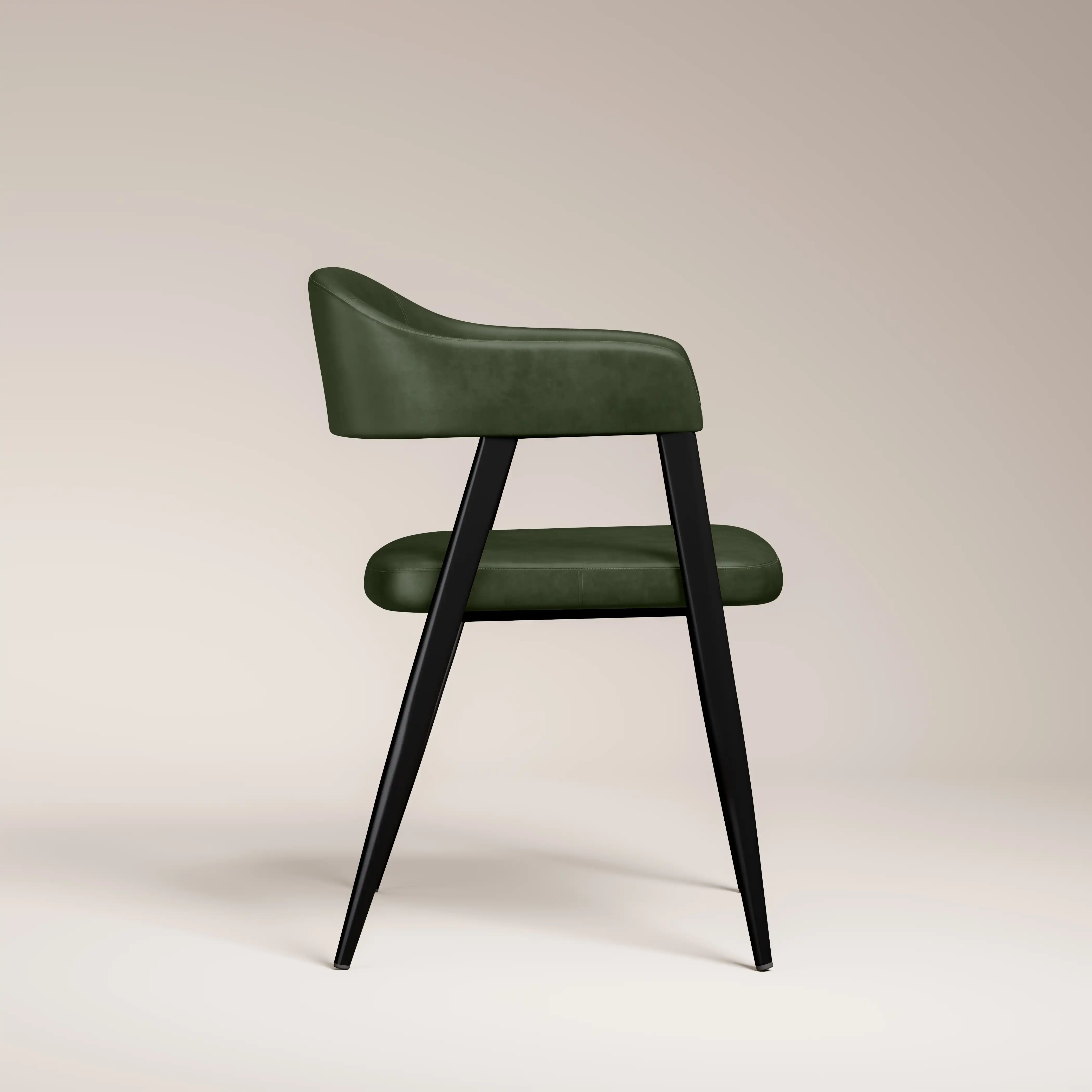 Presley Carver Dining Chair | Vintage Green Faux Leather & Black - Image 5