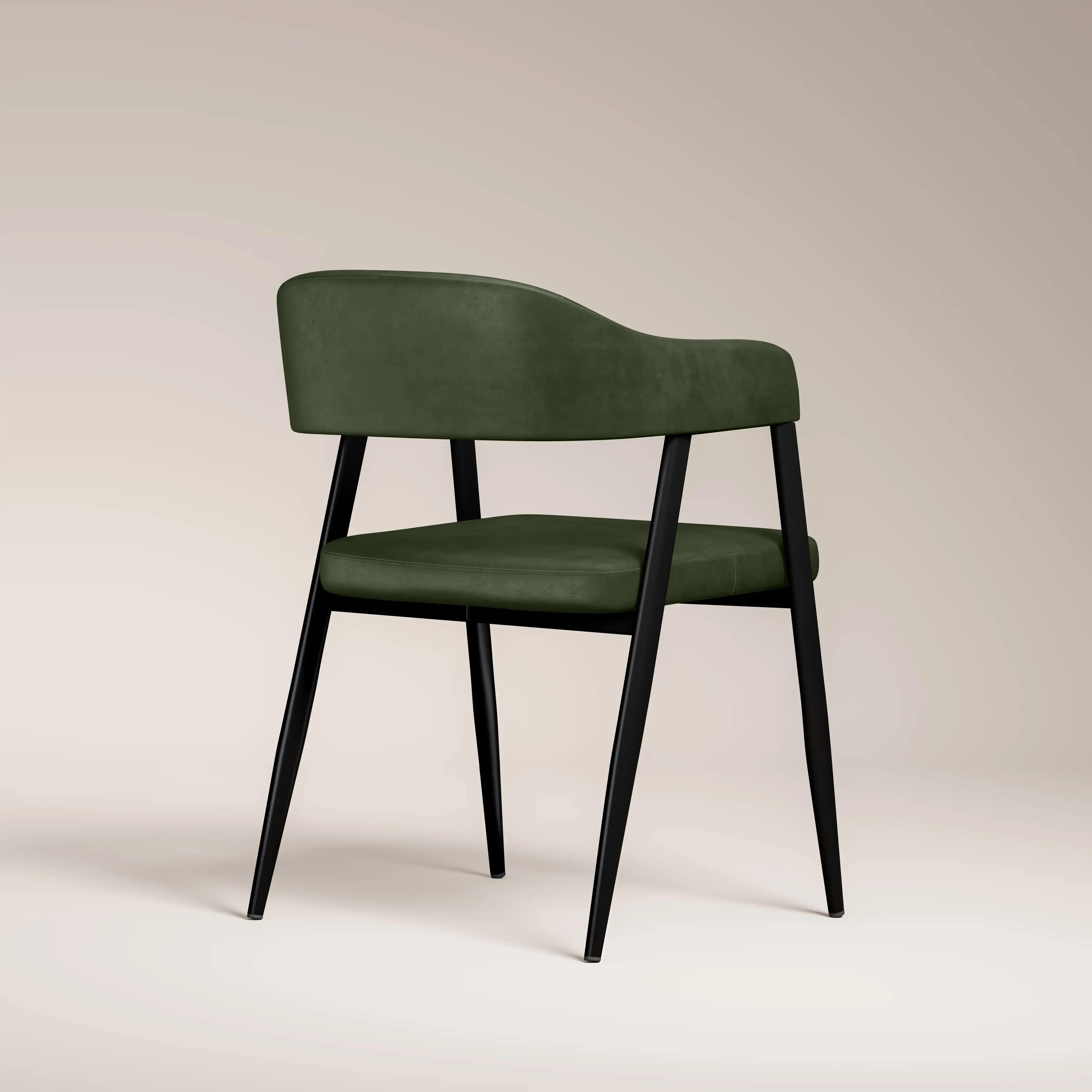 Presley Carver Dining Chair | Vintage Green Faux Leather & Black - Image 6