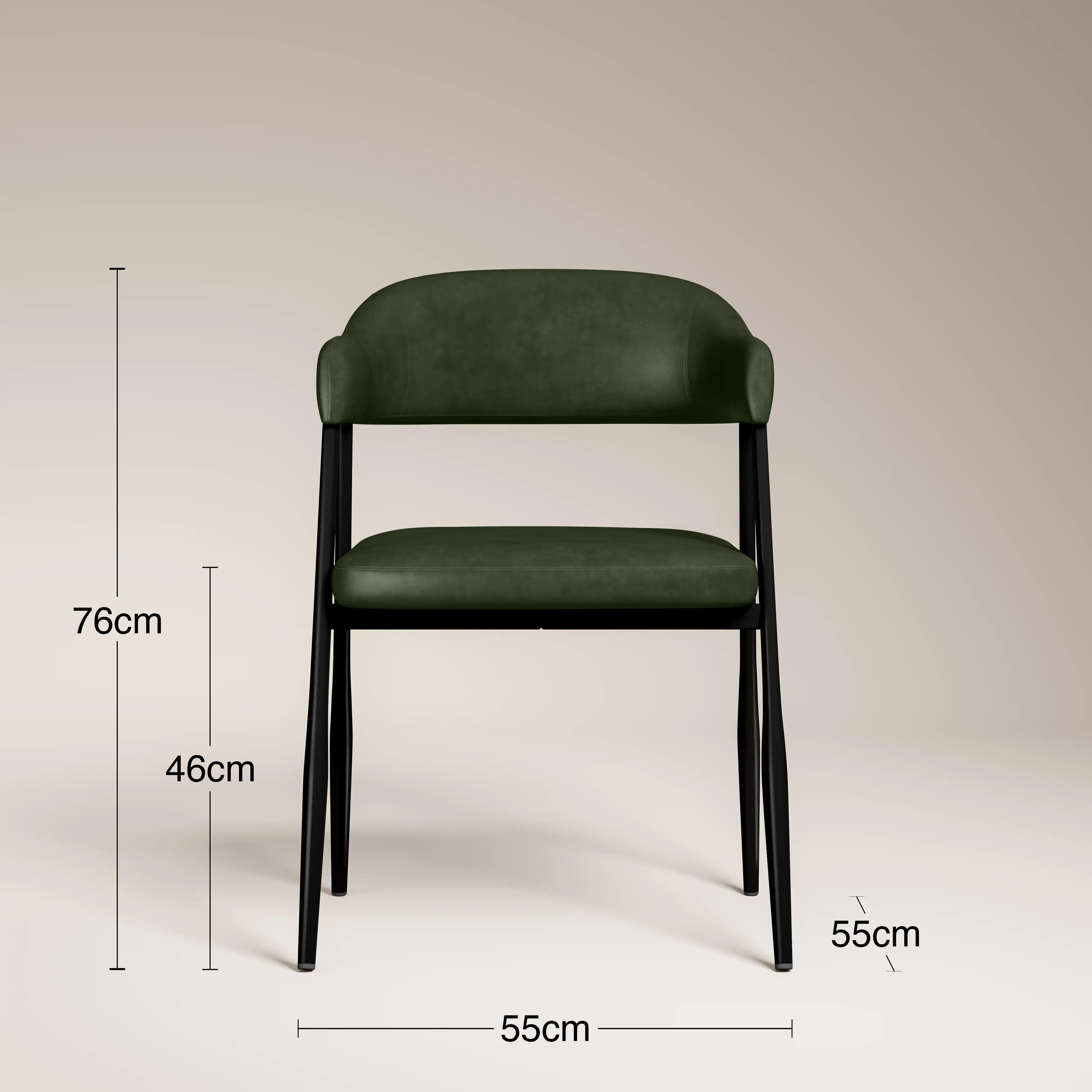 Presley Carver Dining Chair | Vintage Green Faux Leather & Black - Image 8