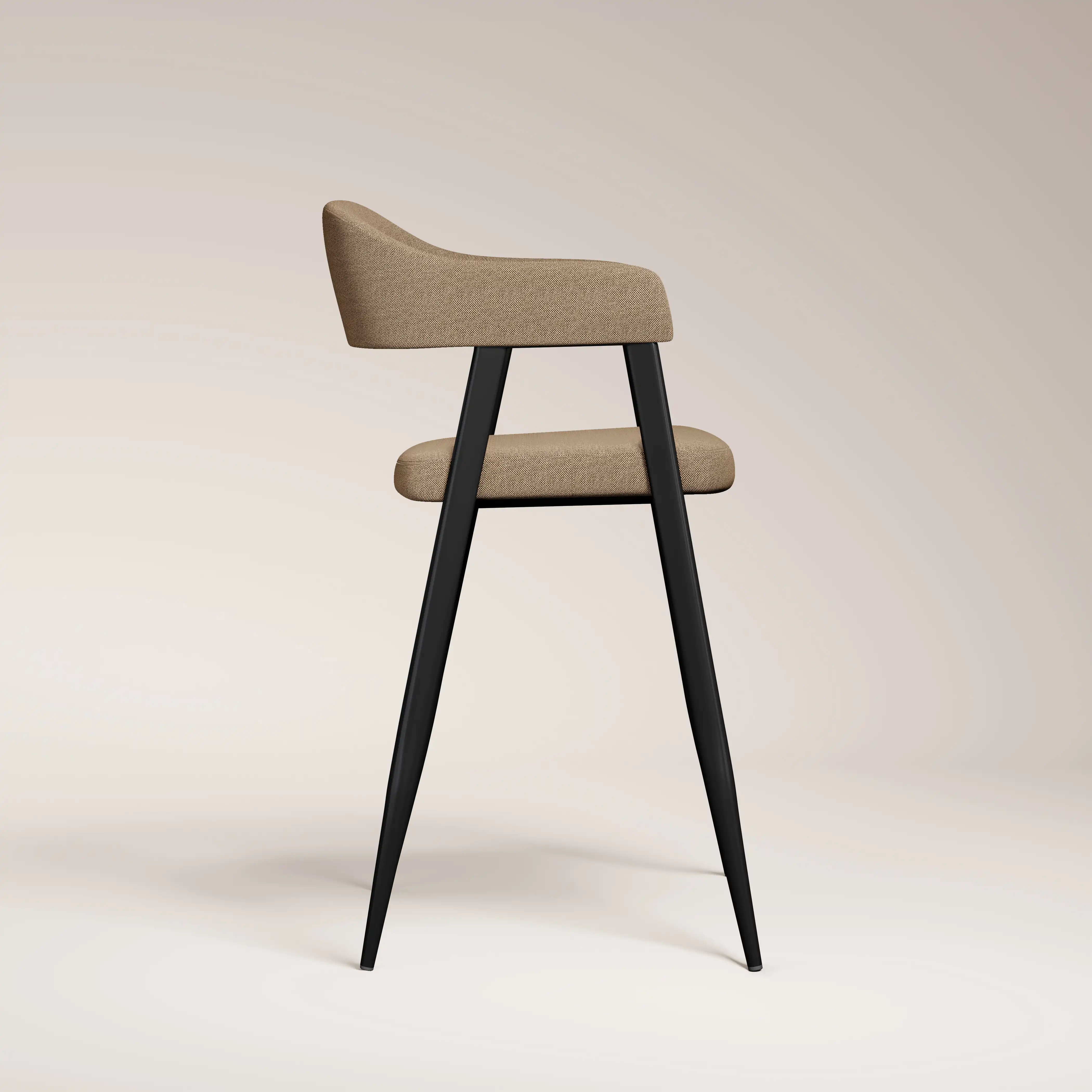 Presley Kitchen Stool | Latte Sustainable Fabric & Black - Image 5