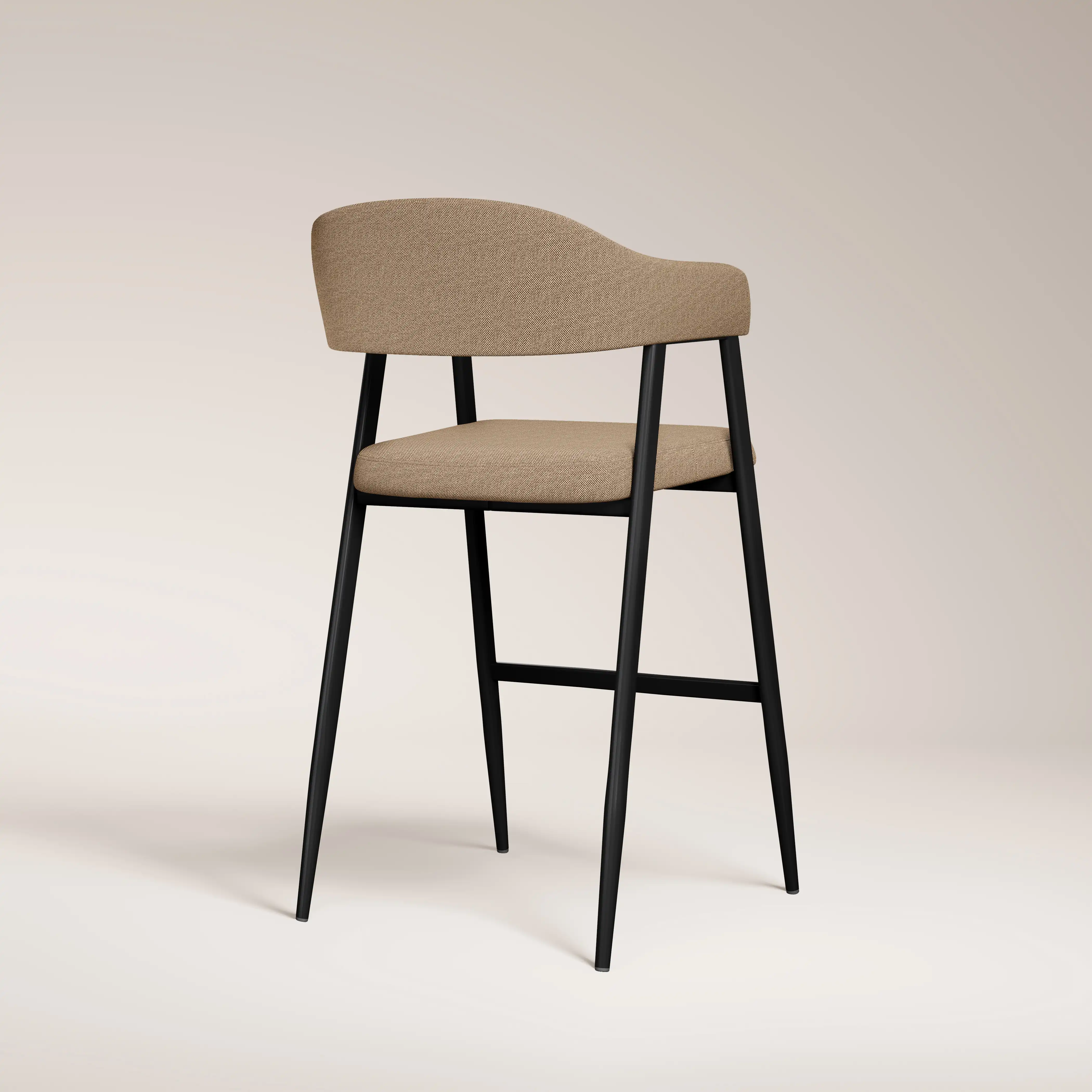 Presley Kitchen Stool | Latte Sustainable Fabric & Black - Image 6