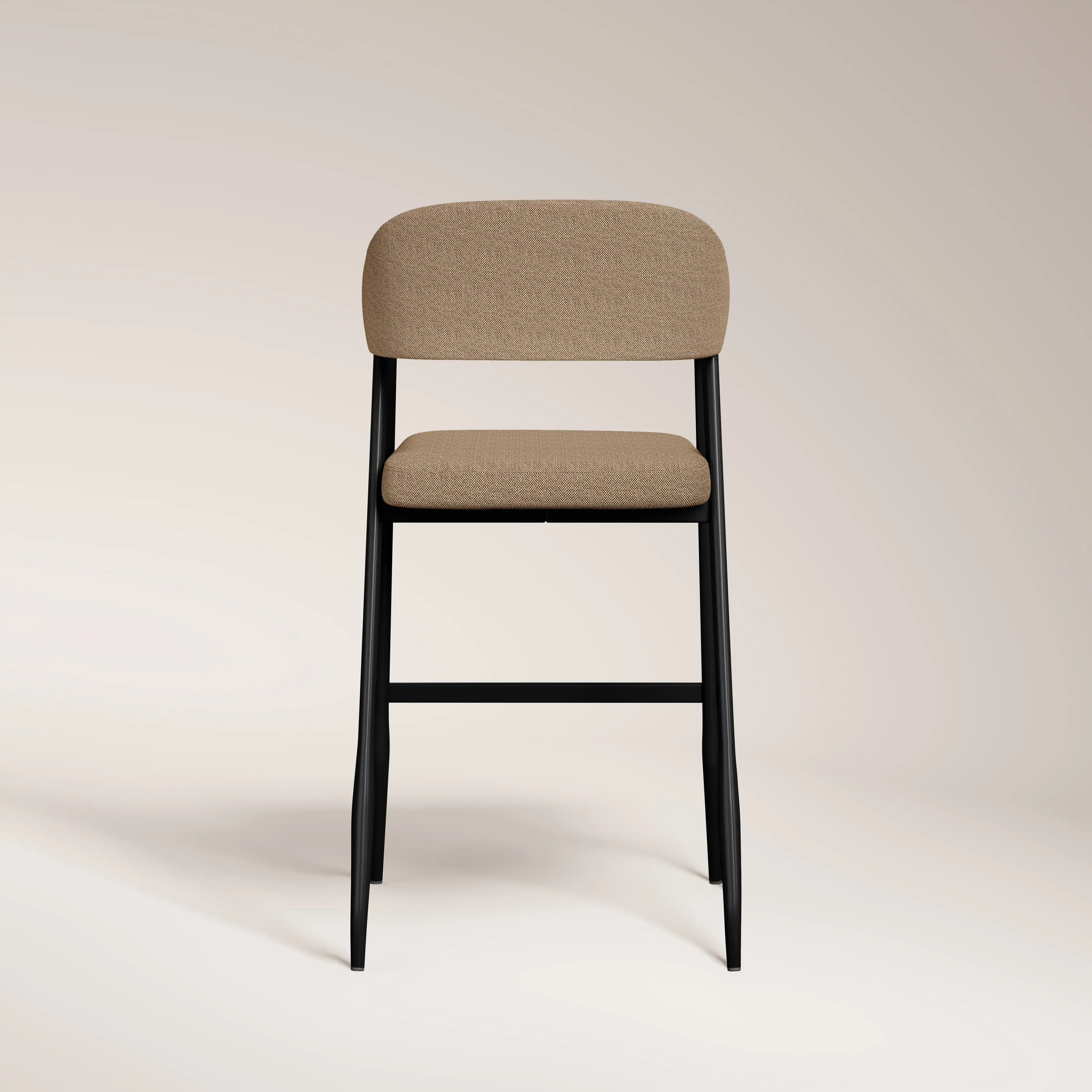 Presley Kitchen Stool | Latte Sustainable Fabric & Black - Image 7
