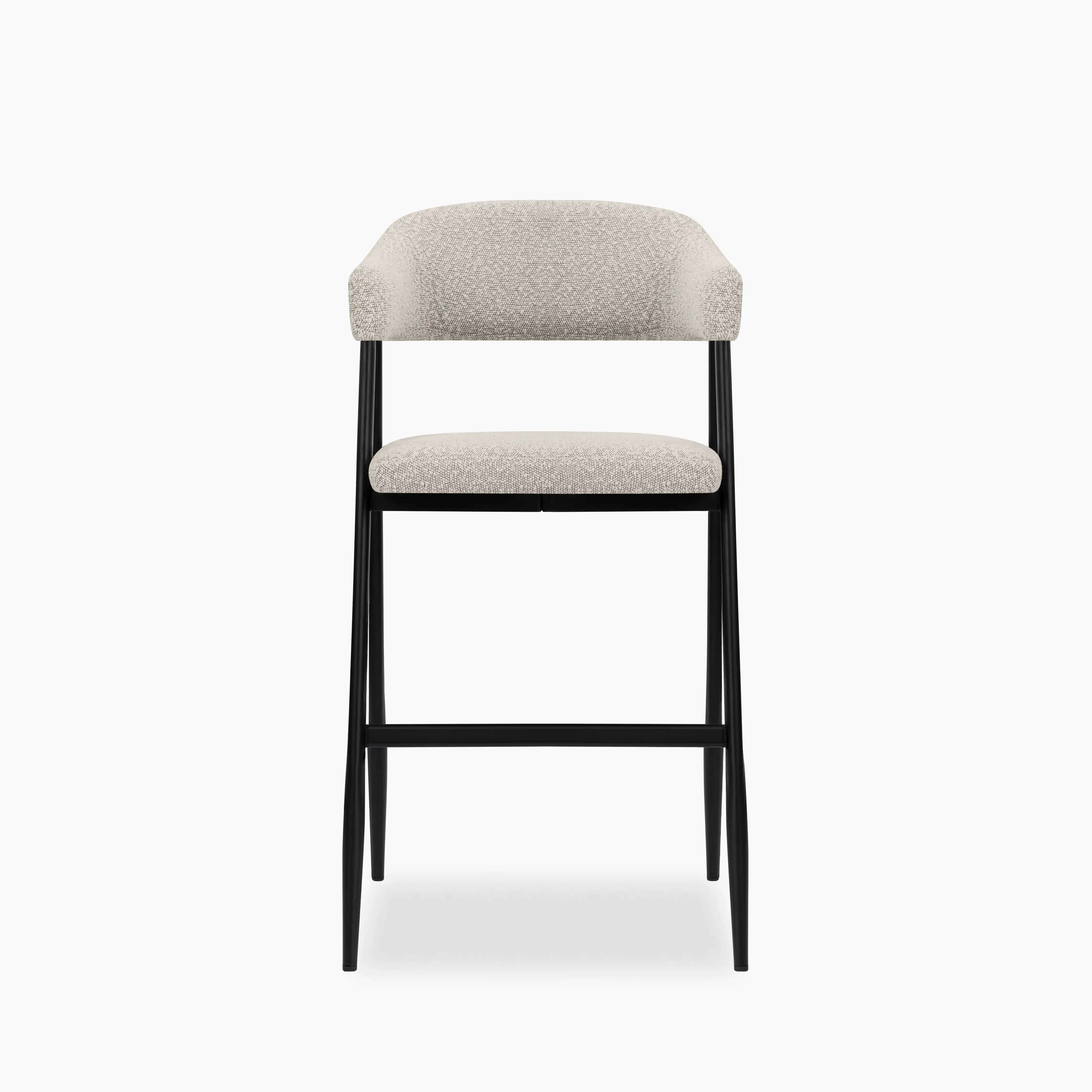 Presley Kitchen Stool | Speckled Stone Sustainable Boucle & Black - Image 4