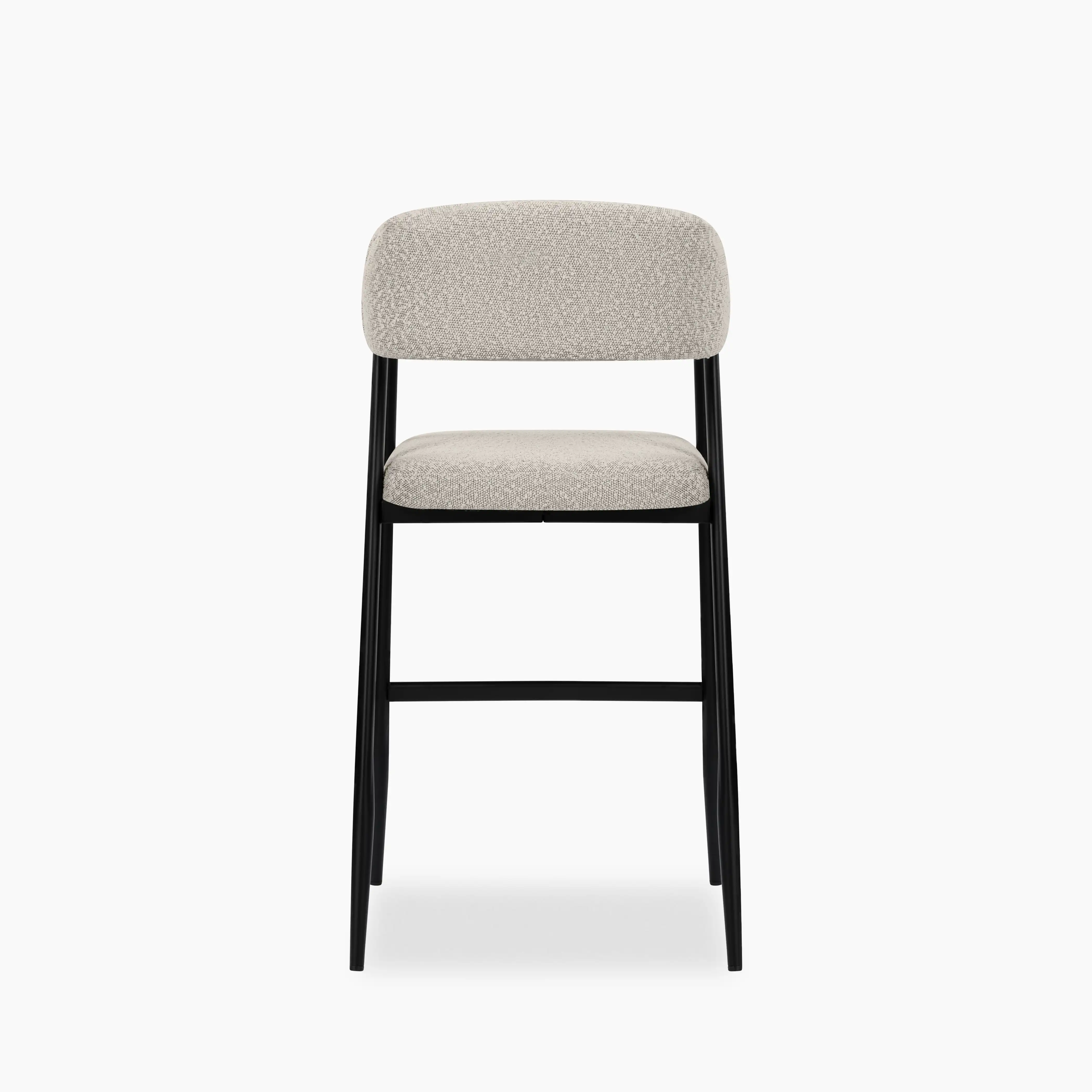 Presley Kitchen Stool | Speckled Stone Sustainable Boucle & Black - Image 6