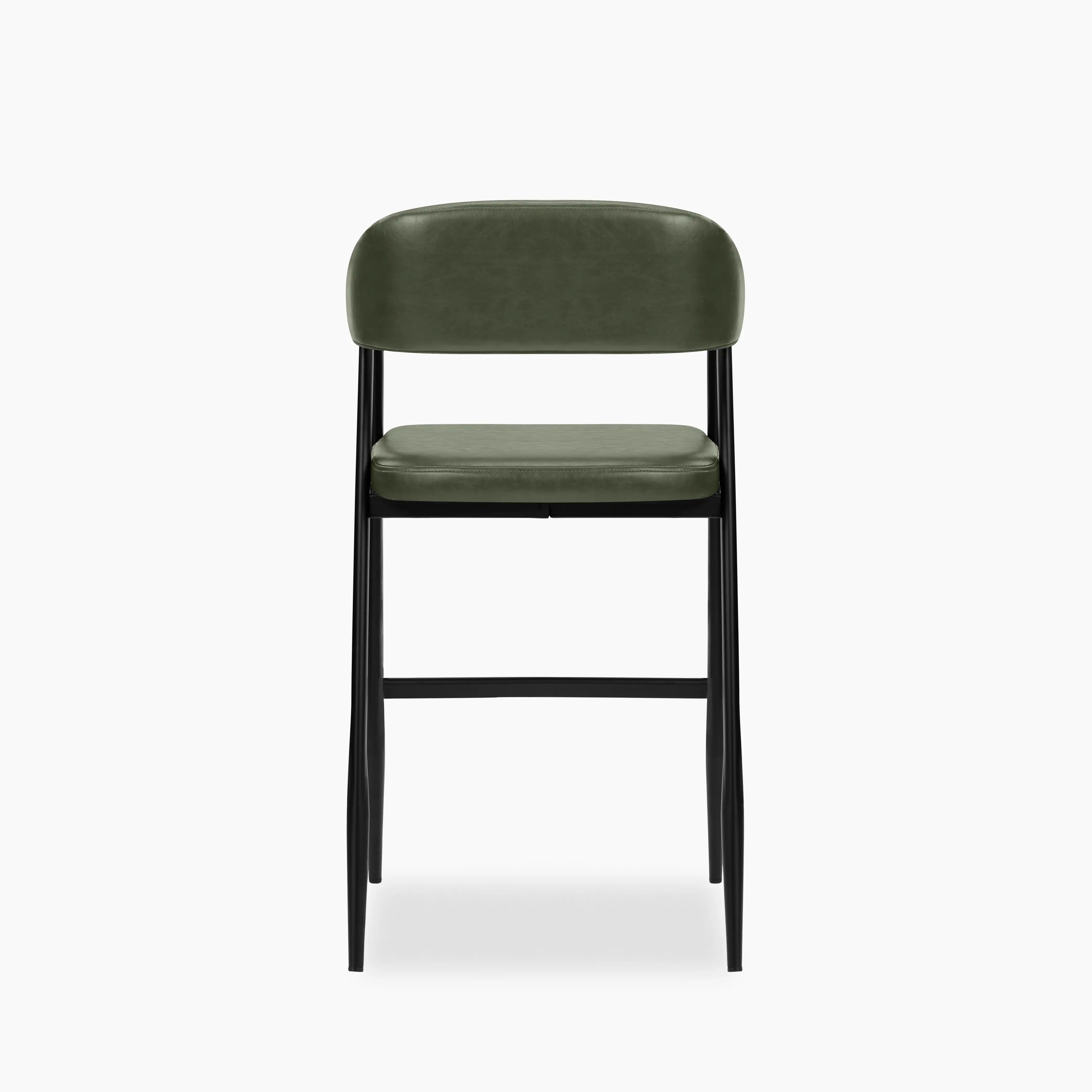Presley Kitchen Stool | Vintage Green Faux Leather & Black - Image 5