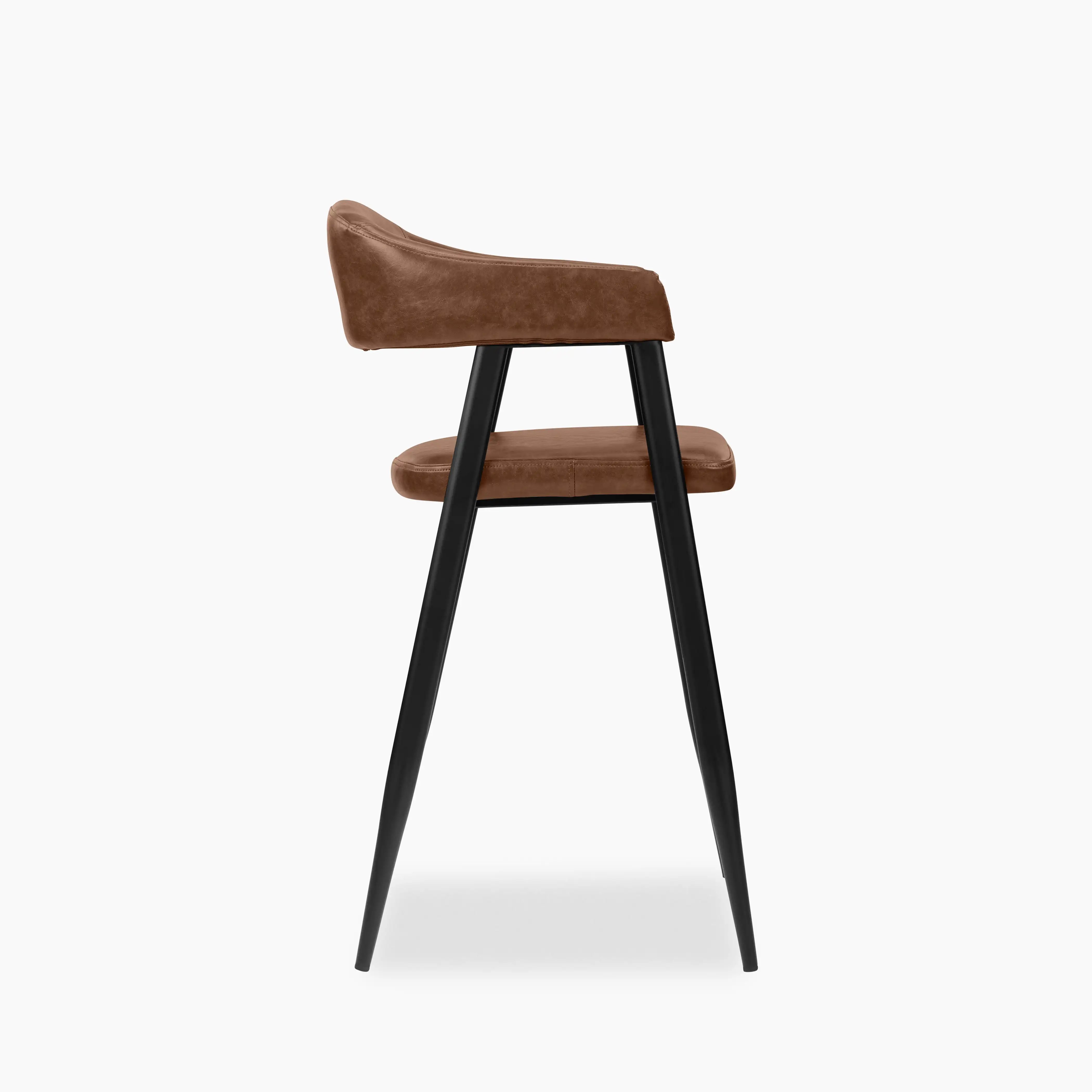 Presley Kitchen Stool | Vintage Tan Faux Leather & Black - Image 5