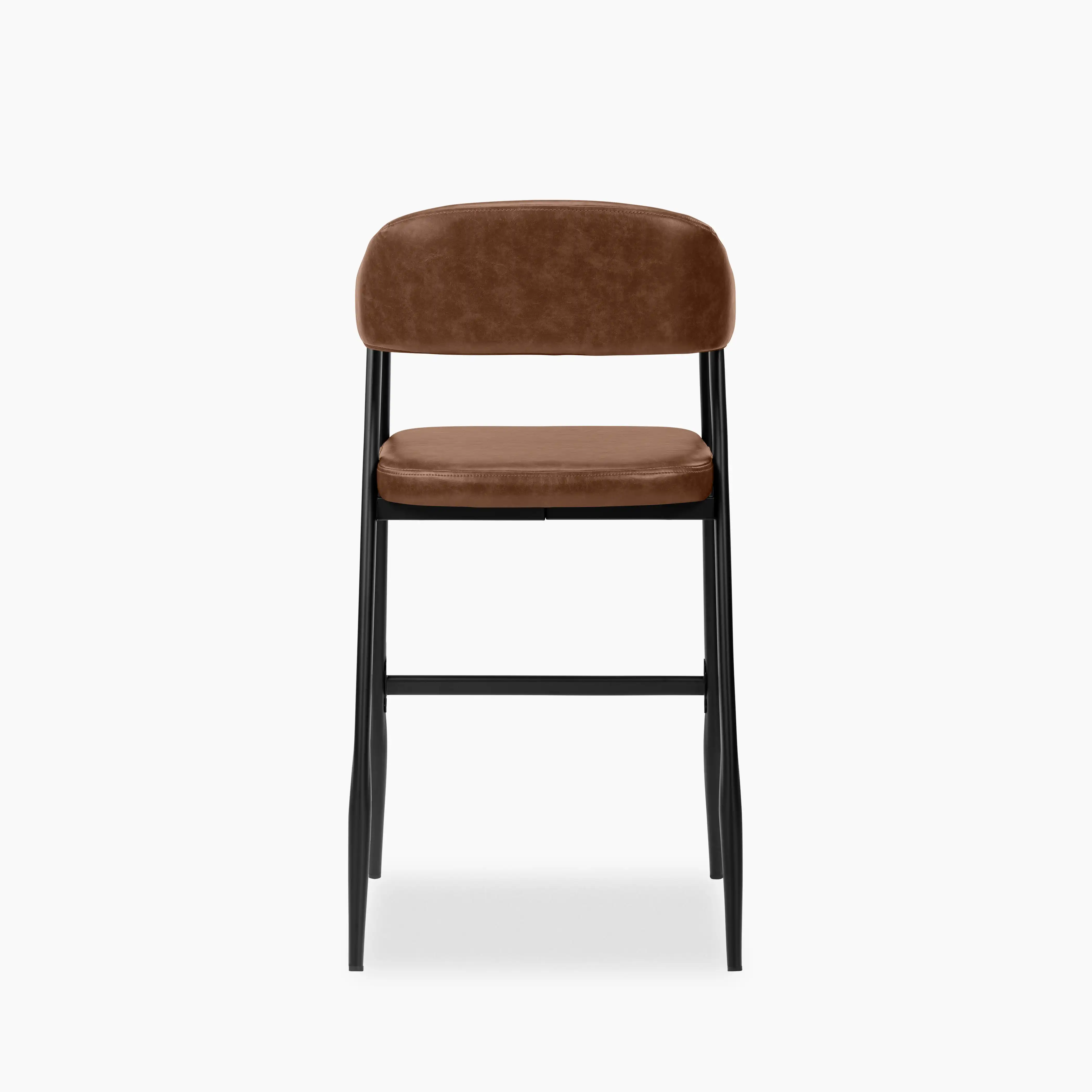 Presley Kitchen Stool | Vintage Tan Faux Leather & Black - Image 6