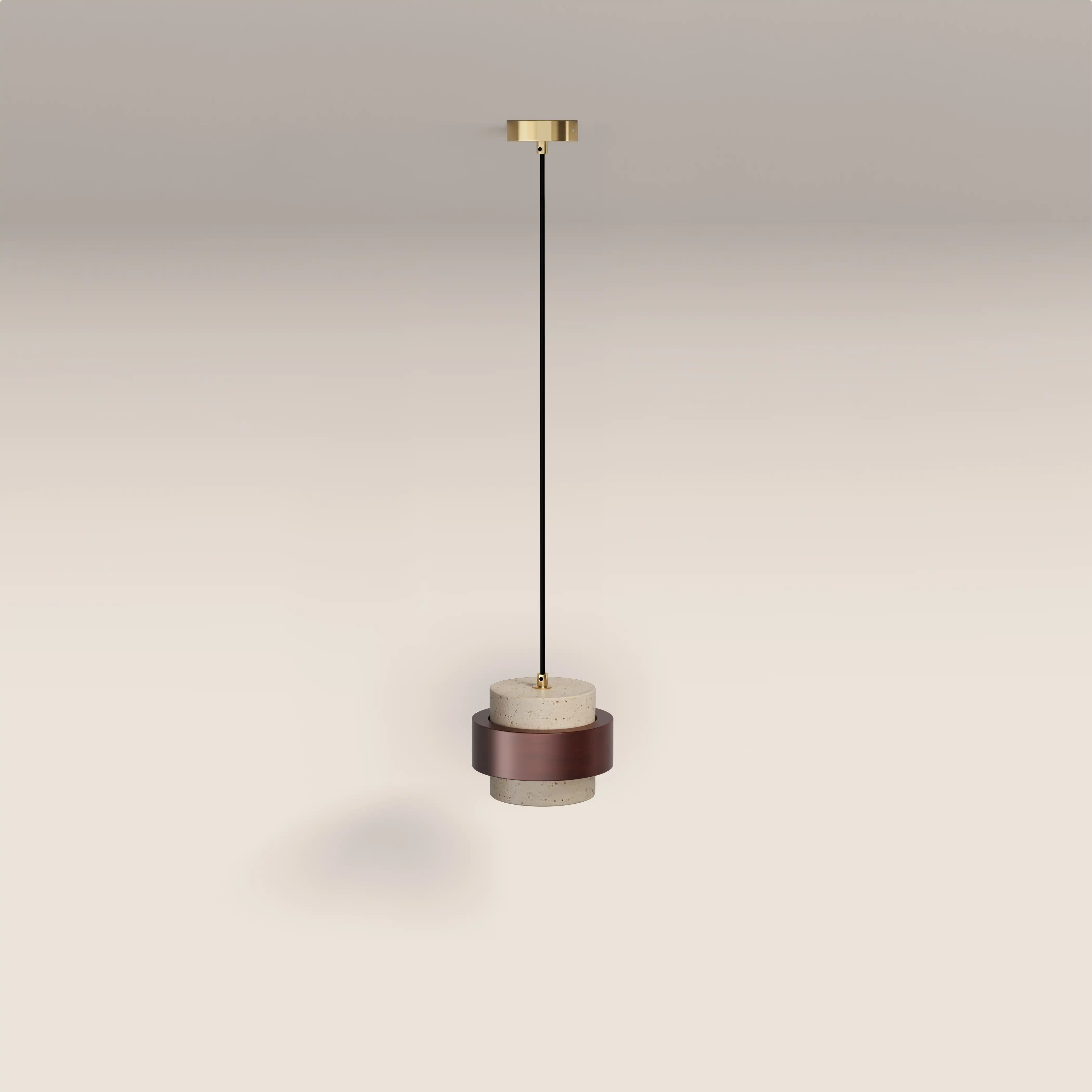 Quinn Ceiling Light | Natural Travertine & Walnut - Image 2