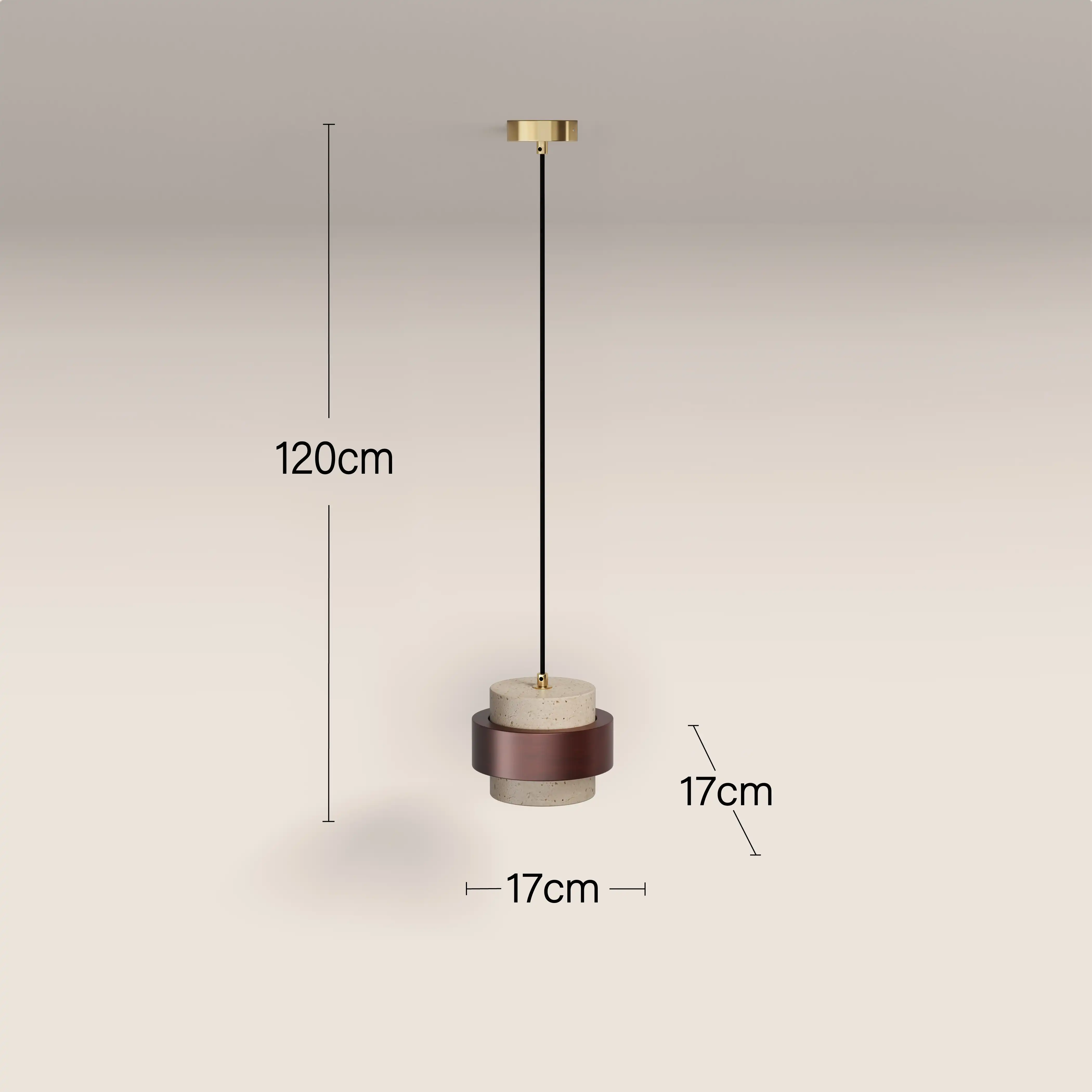 Quinn Ceiling Light | Natural Travertine & Walnut - Image 4