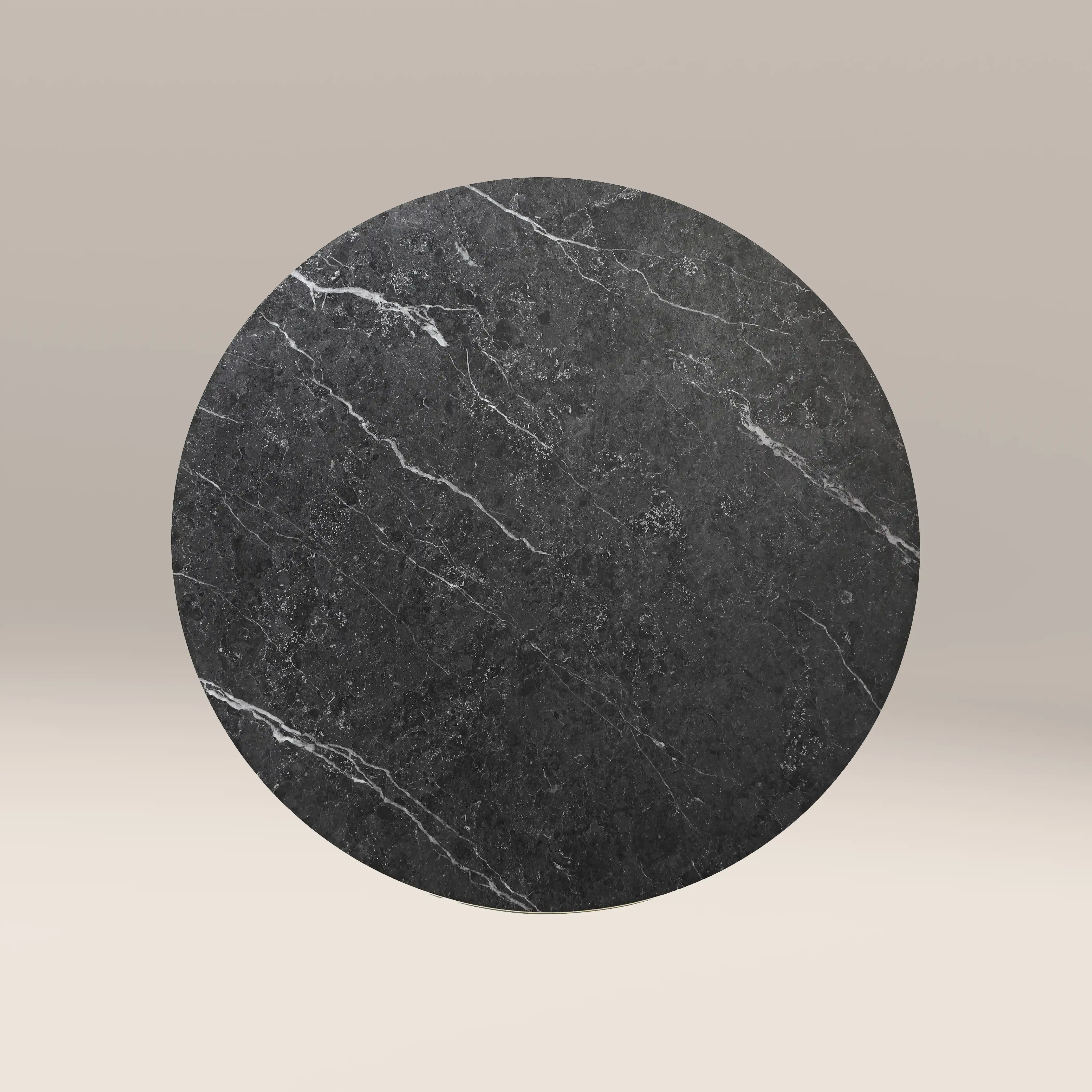 Rafferty 2 Seat Round Cafe Table | Black Marble Effect & Brass - Image 3