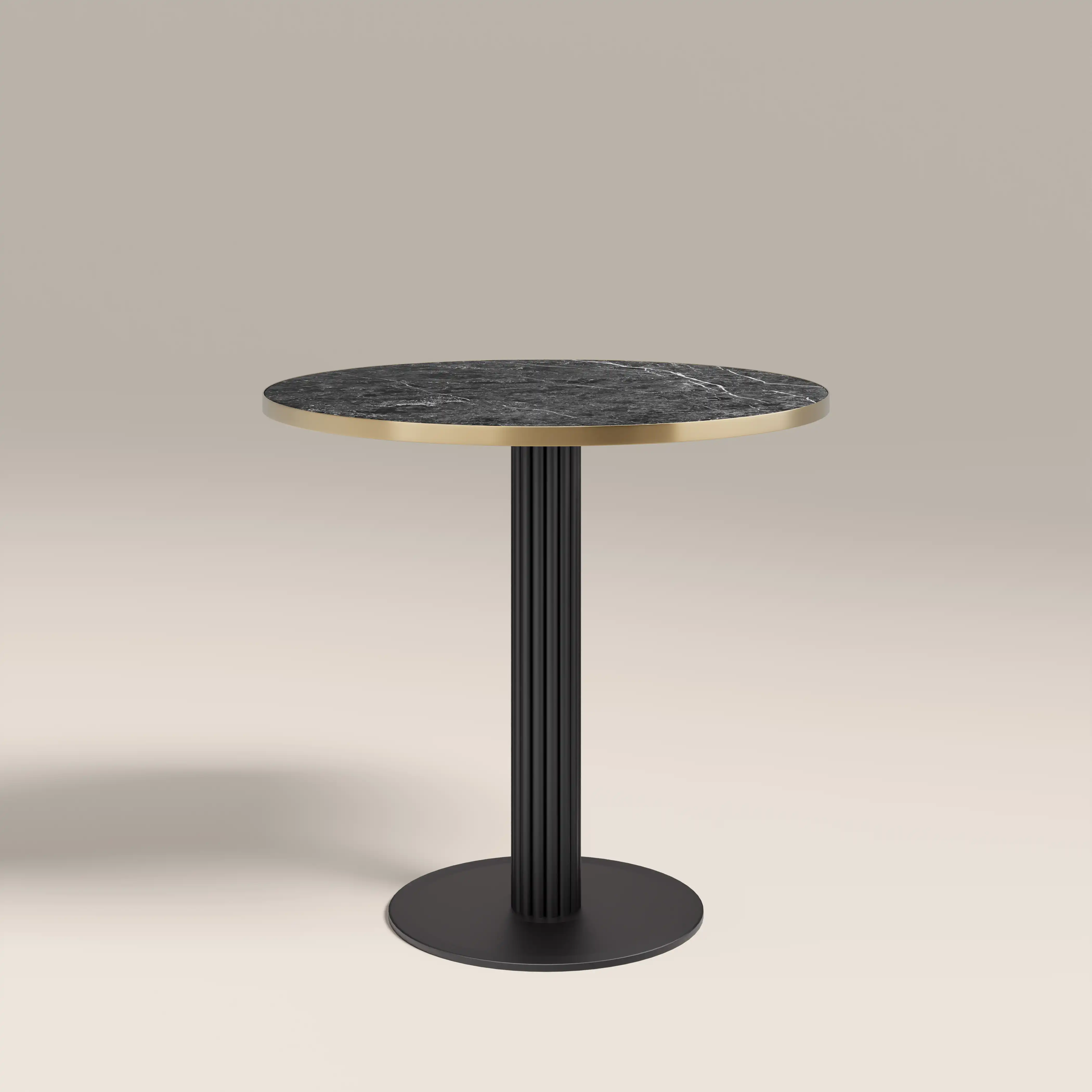 Rafferty 2 Seat Round Cafe Table | Black Marble Effect & Black - Image 2