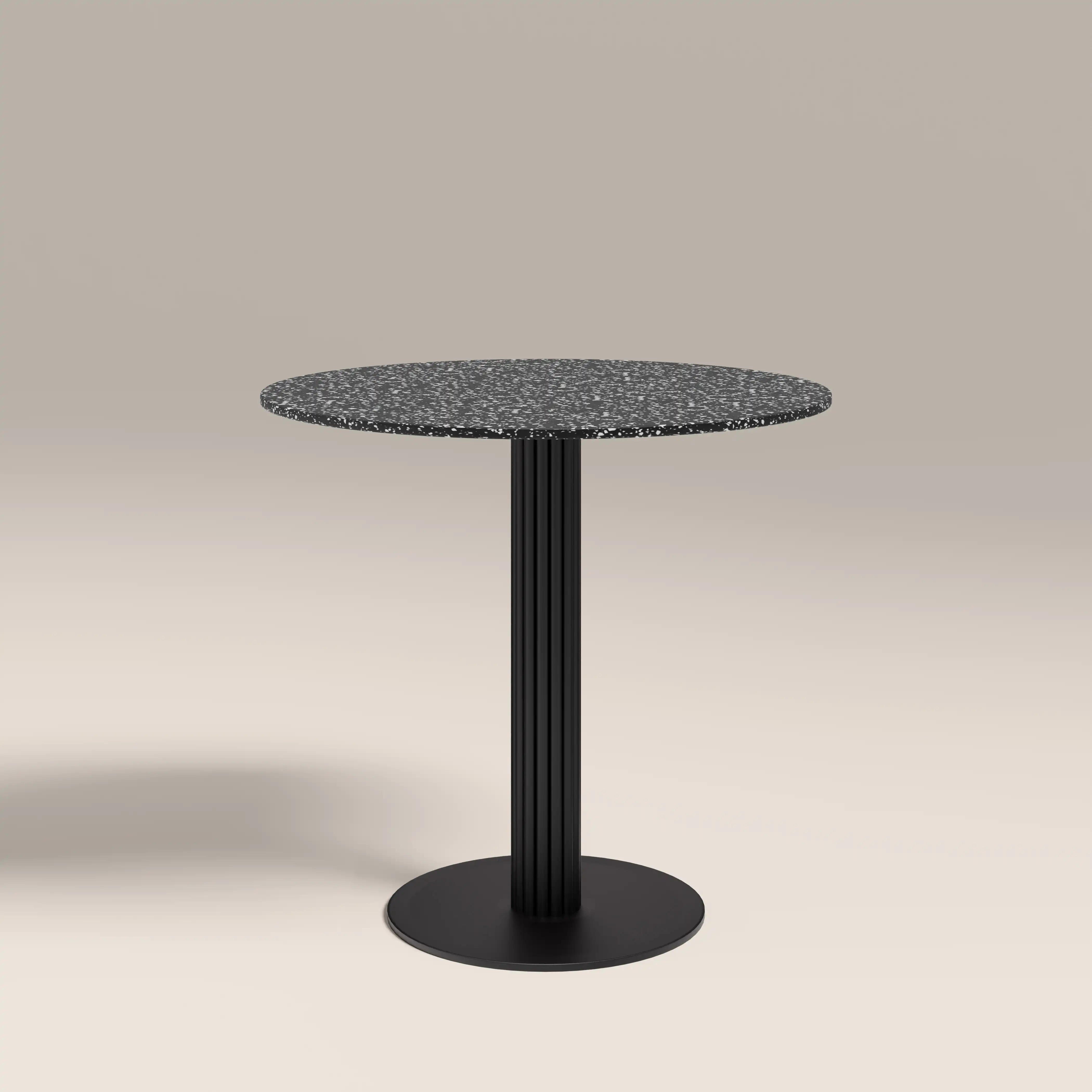 Rafferty 2 Seat Round Cafe Table | Black Terrazzo & Black - Image 2
