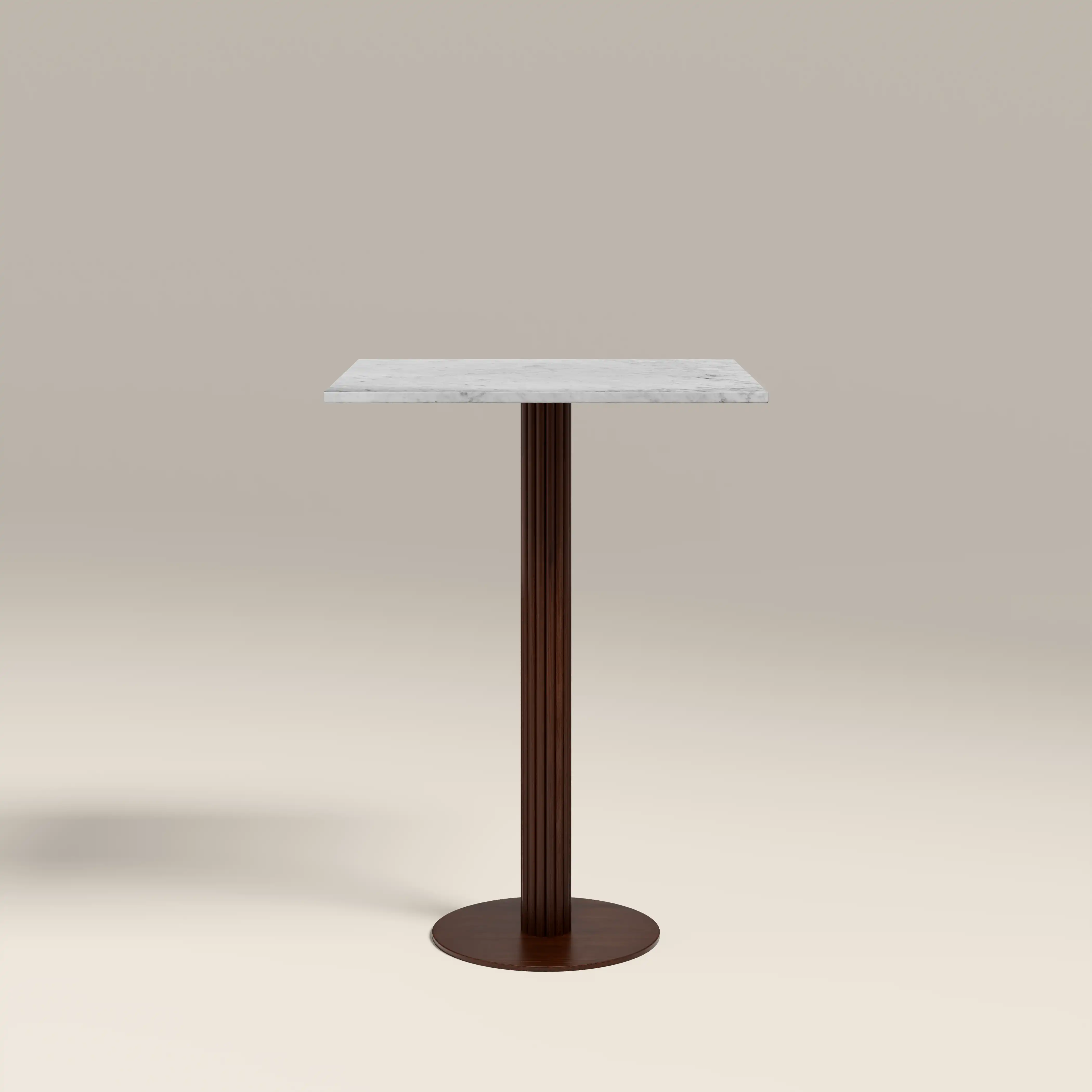 Rafferty 2 Seat Square Bar Table  | White Marble & Walnut - Image 4