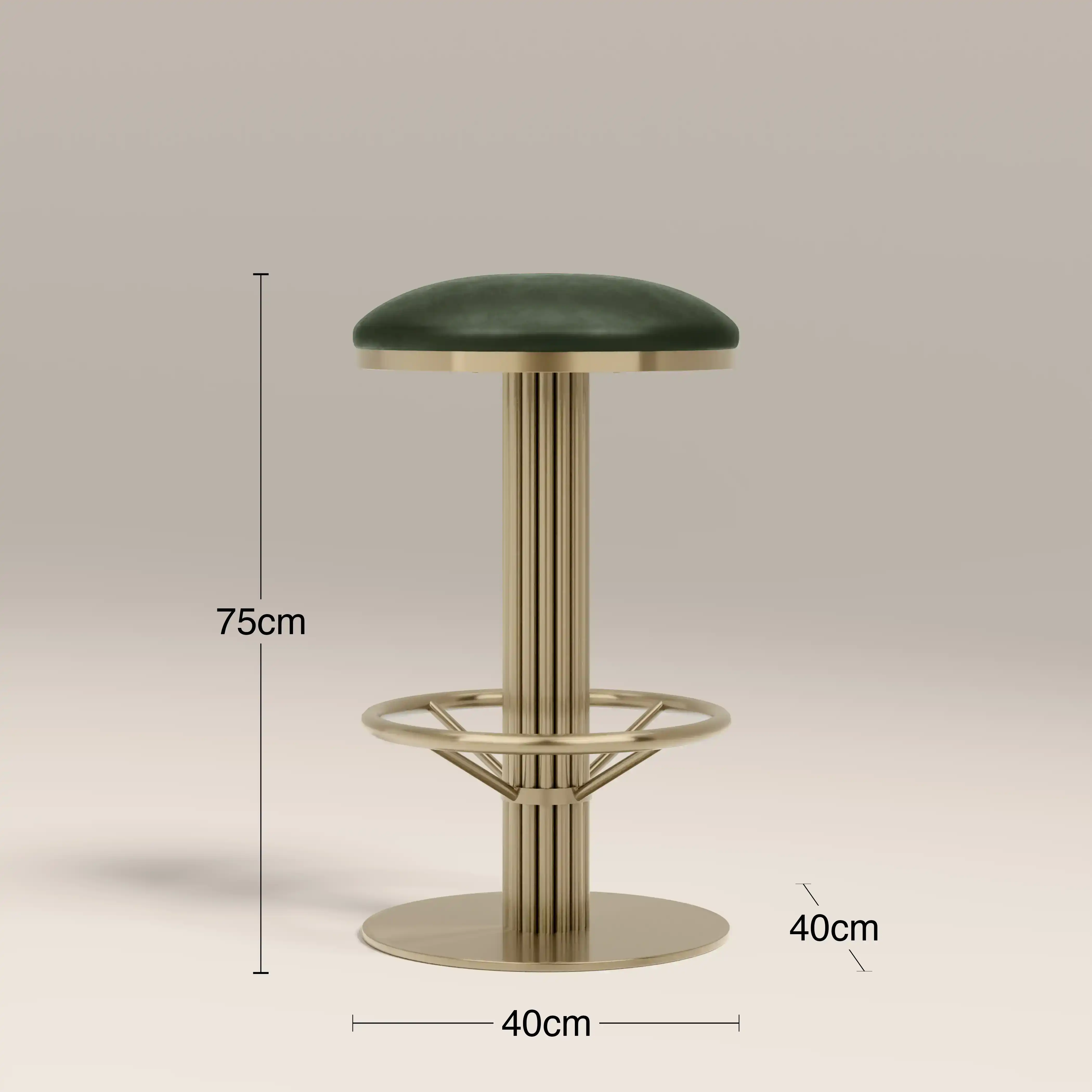Rafferty Swivel Bar Stool | Vintage Green Faux Leather & Brass - Image 3