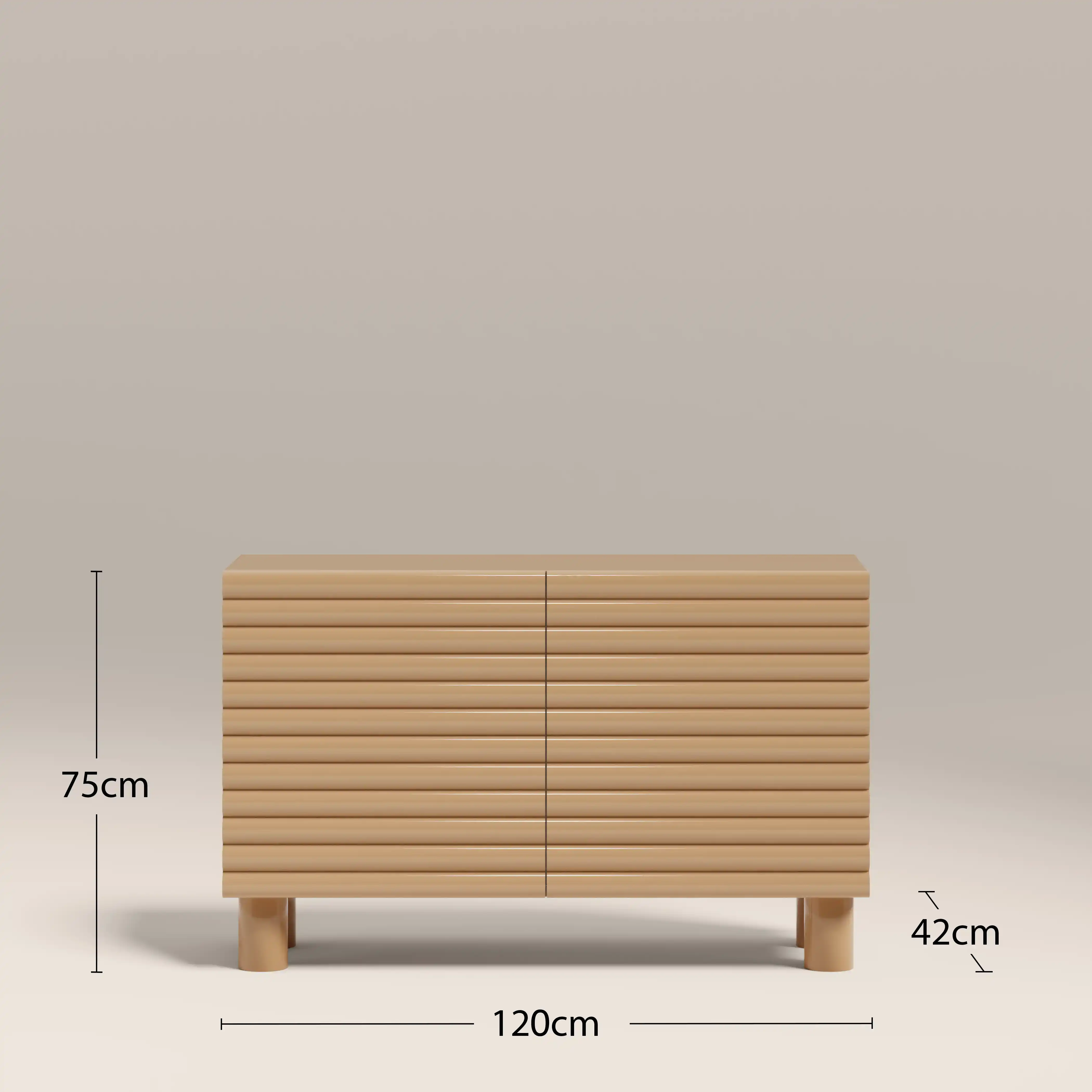 Raphael 2 Door Sideboard | High Gloss Taupe - Image 6