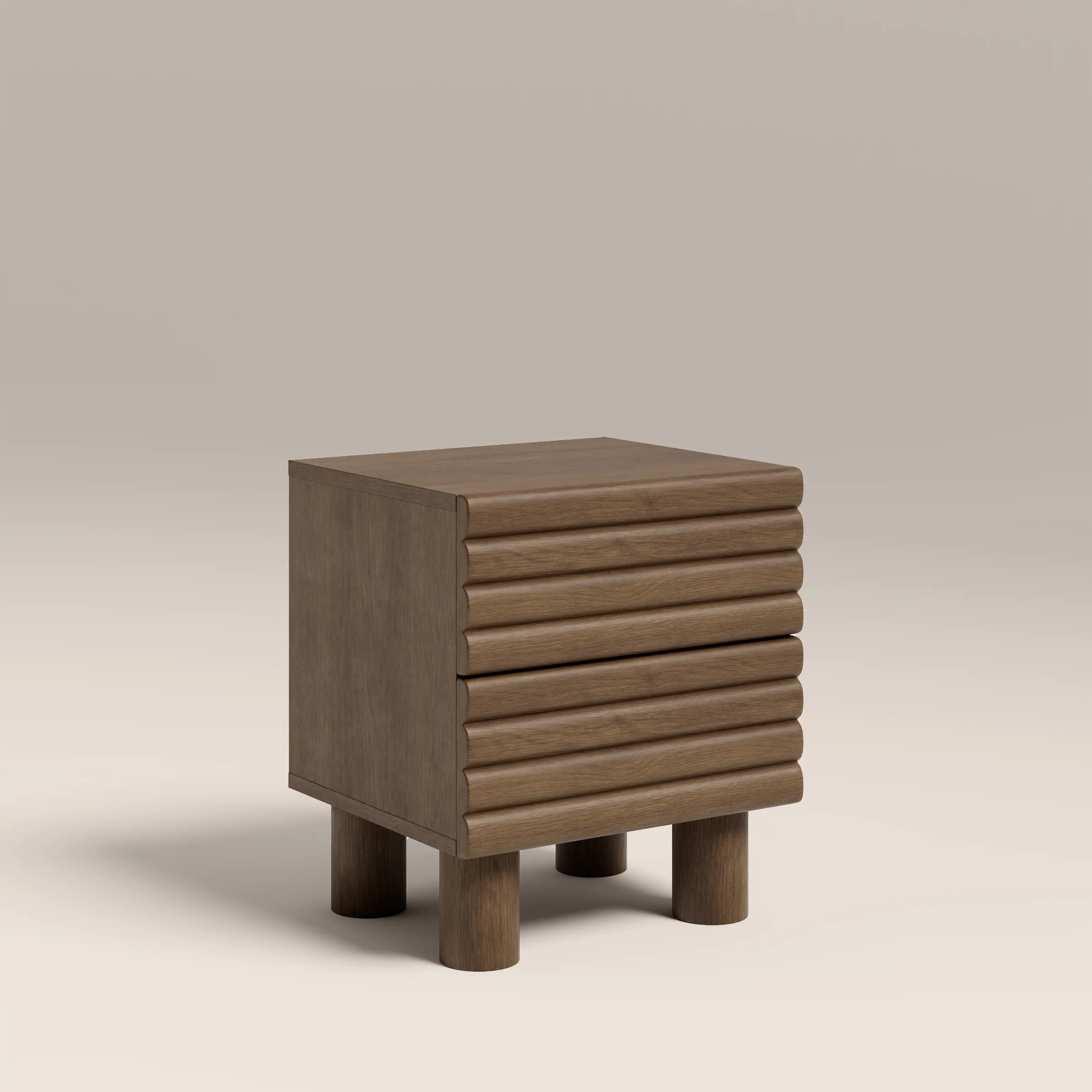 Raphael 2 Drawer Wooden Bedside Table | Walnut - Image 3