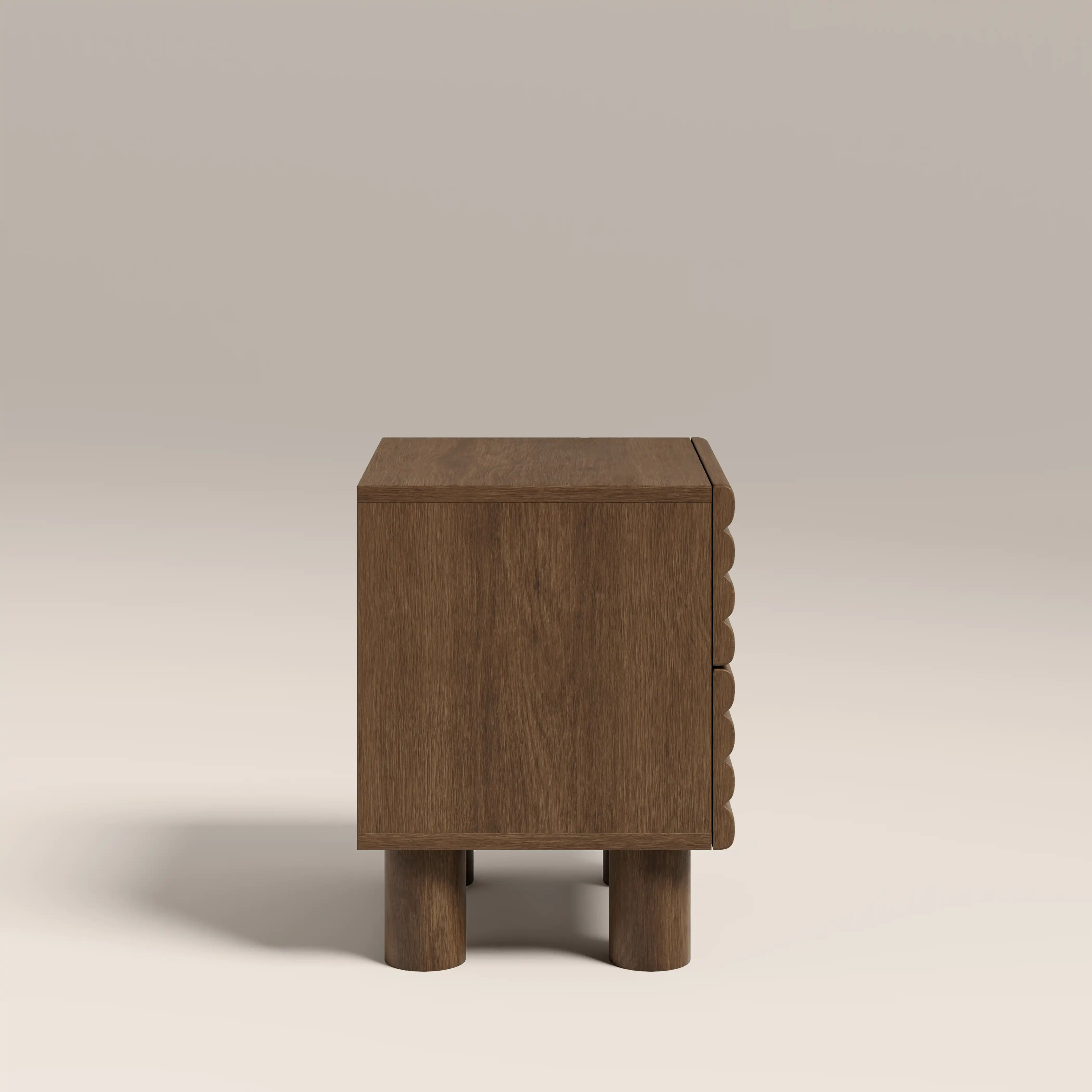 Raphael 2 Drawer Wooden Bedside Table | Walnut - Image 6