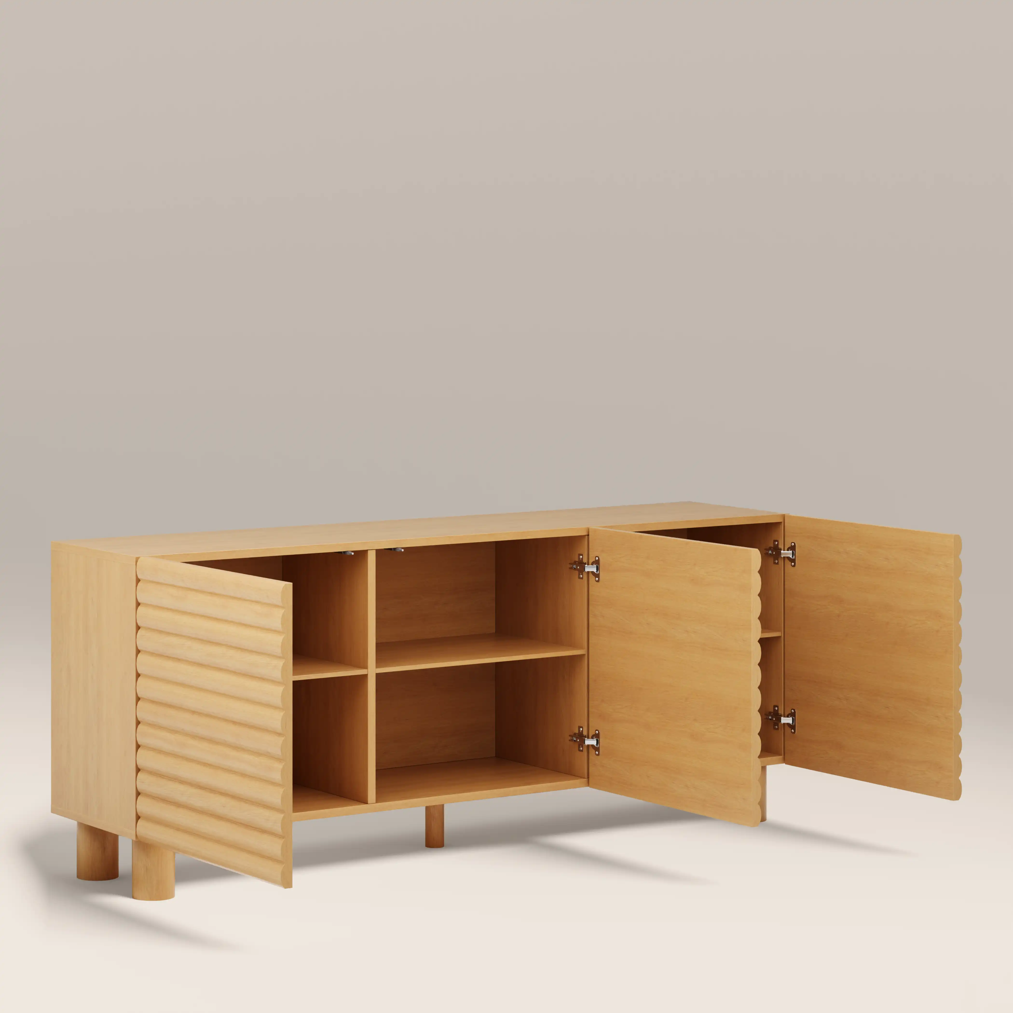 Raphael 3 Door Wooden Sideboard | Oak - Image 5