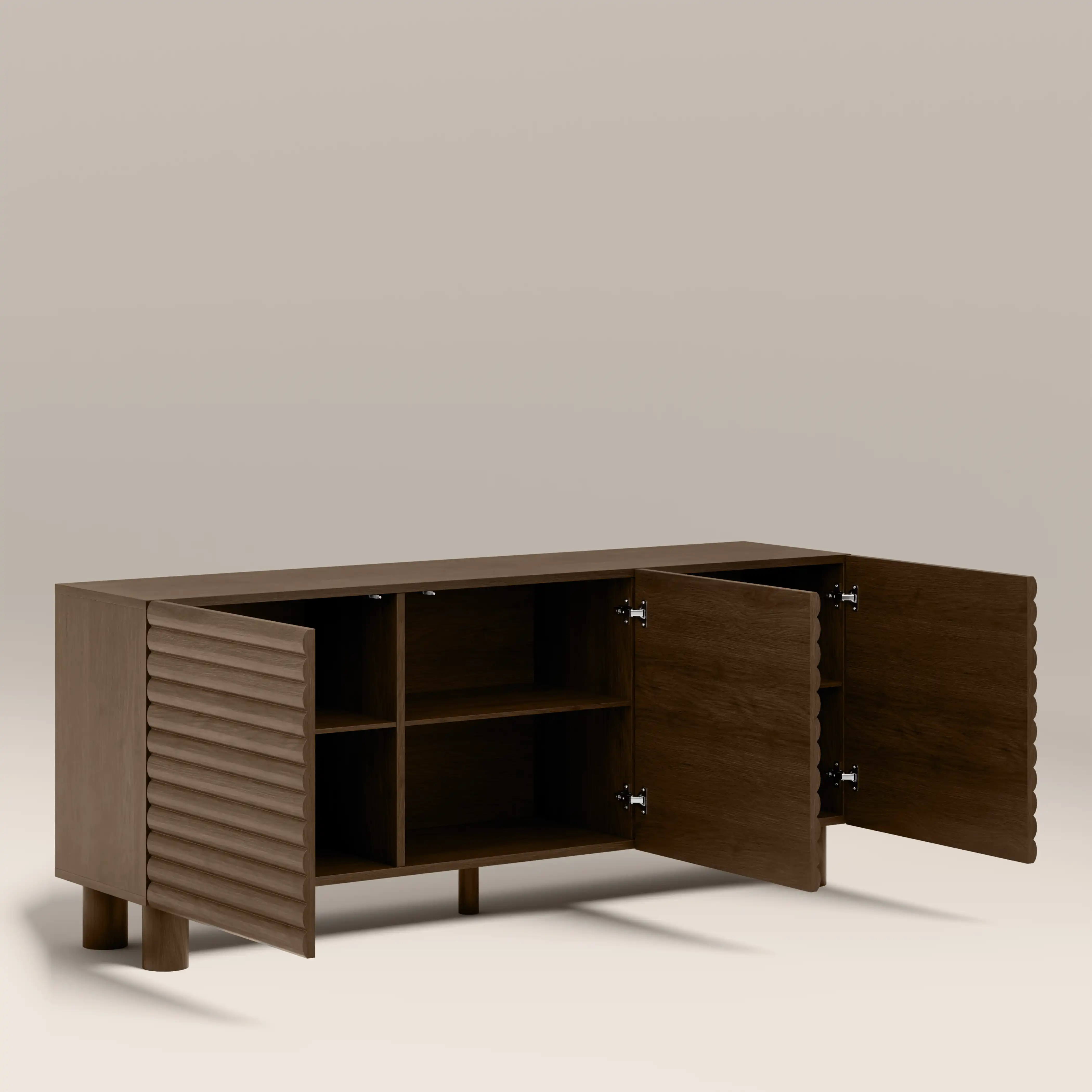 Raphael 3 Door Wooden Sideboard | Walnut - Image 4