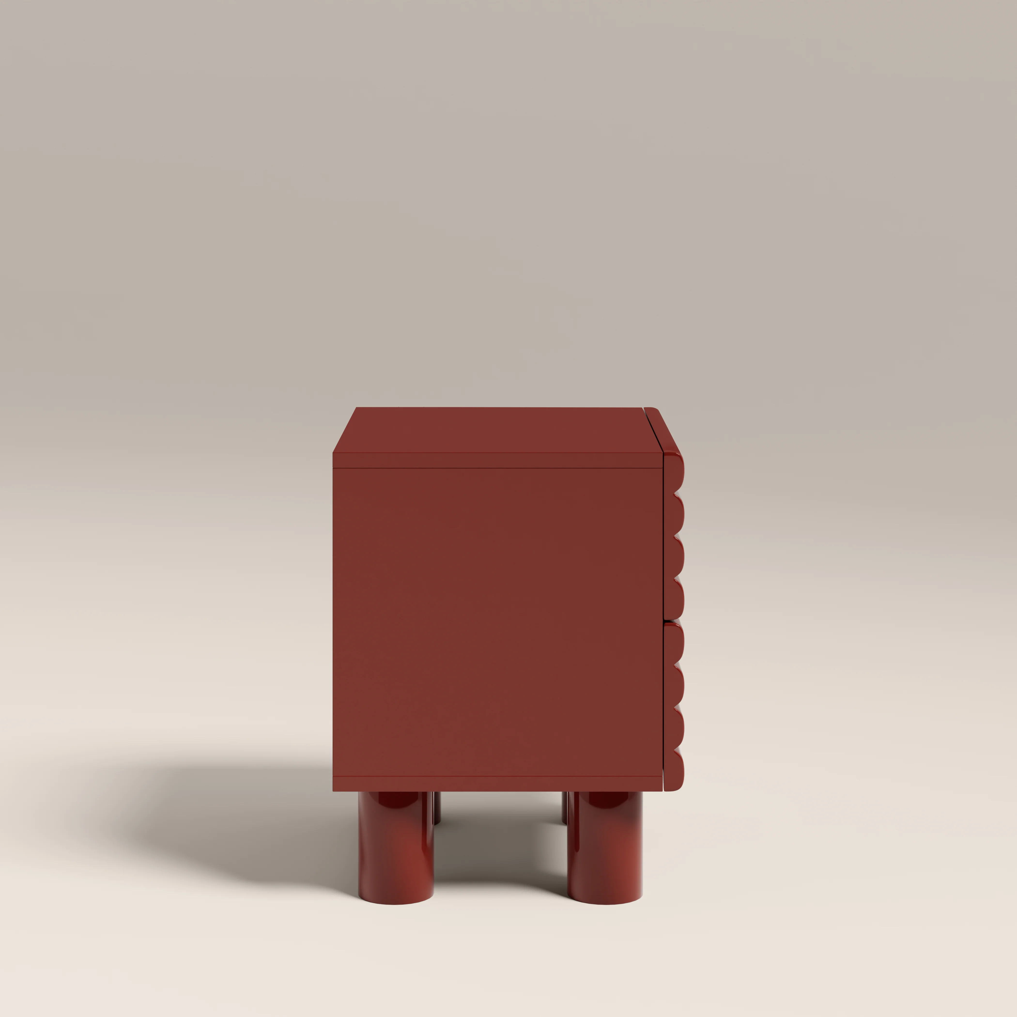 Raphael 2 Drawer Bedside Table | High Gloss Burgundy - Image 5