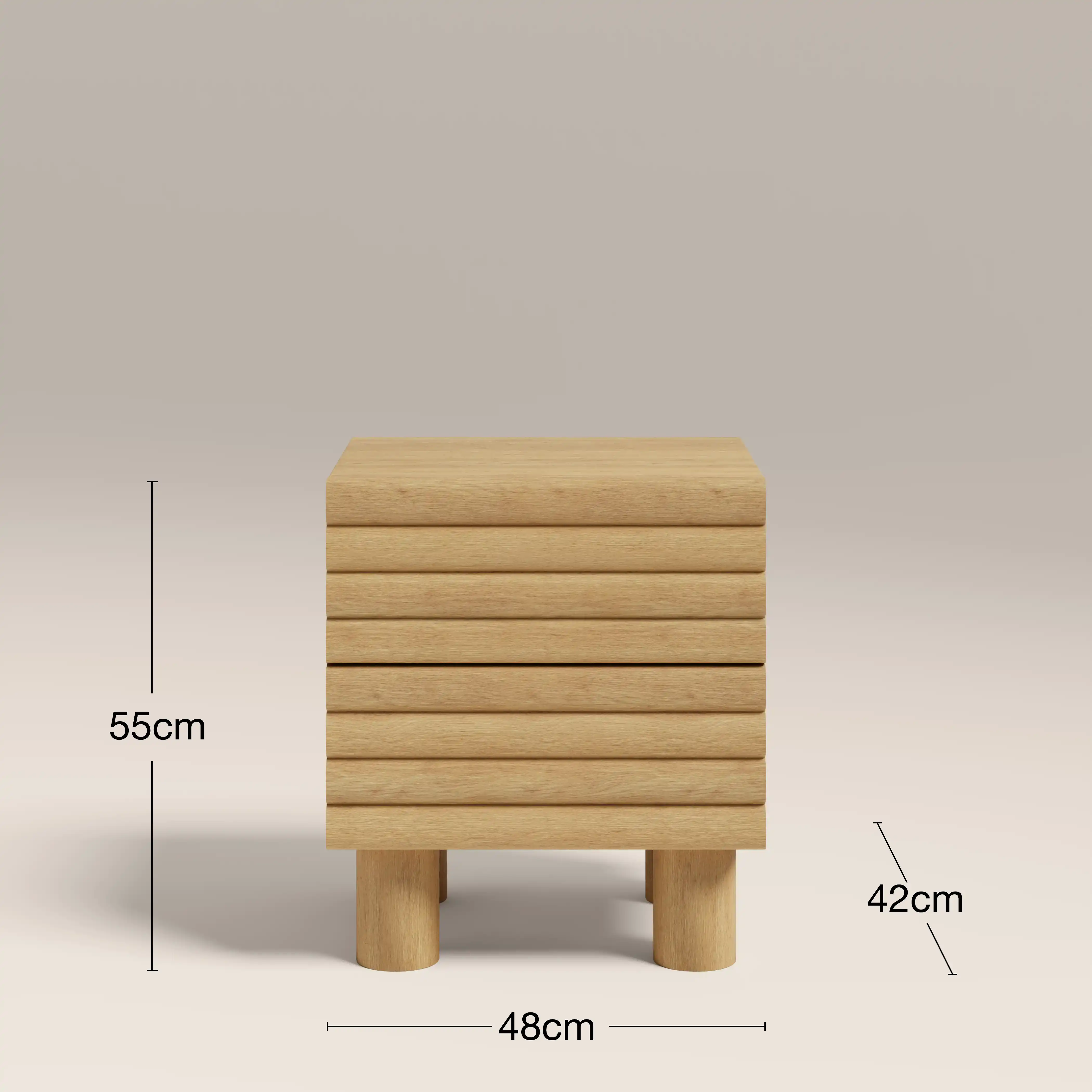 Raphael 2 Drawer Wooden Bedside Table | Oak - Image 6
