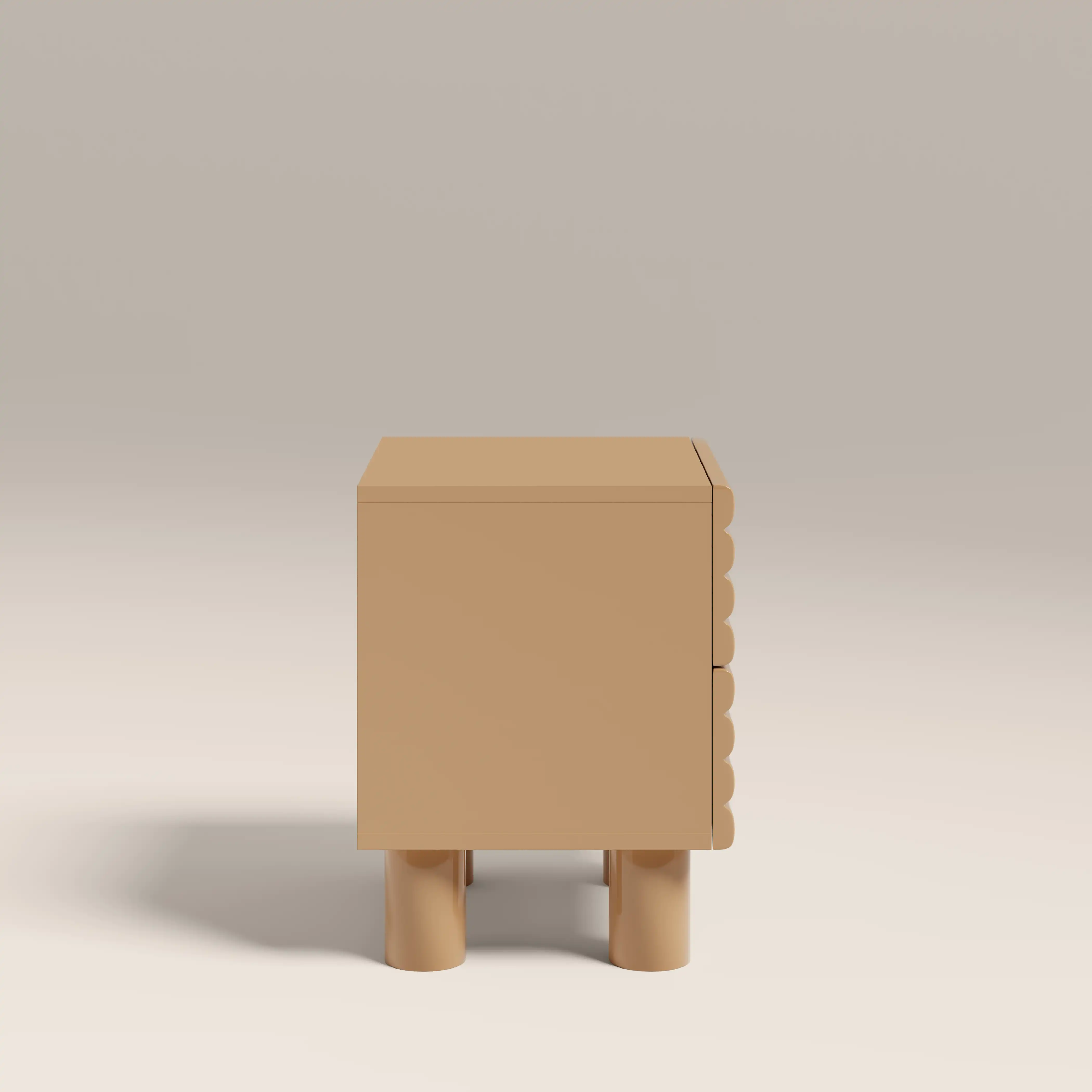 Raphael 2 Drawer Bedside Table | High Gloss Taupe - Image 5