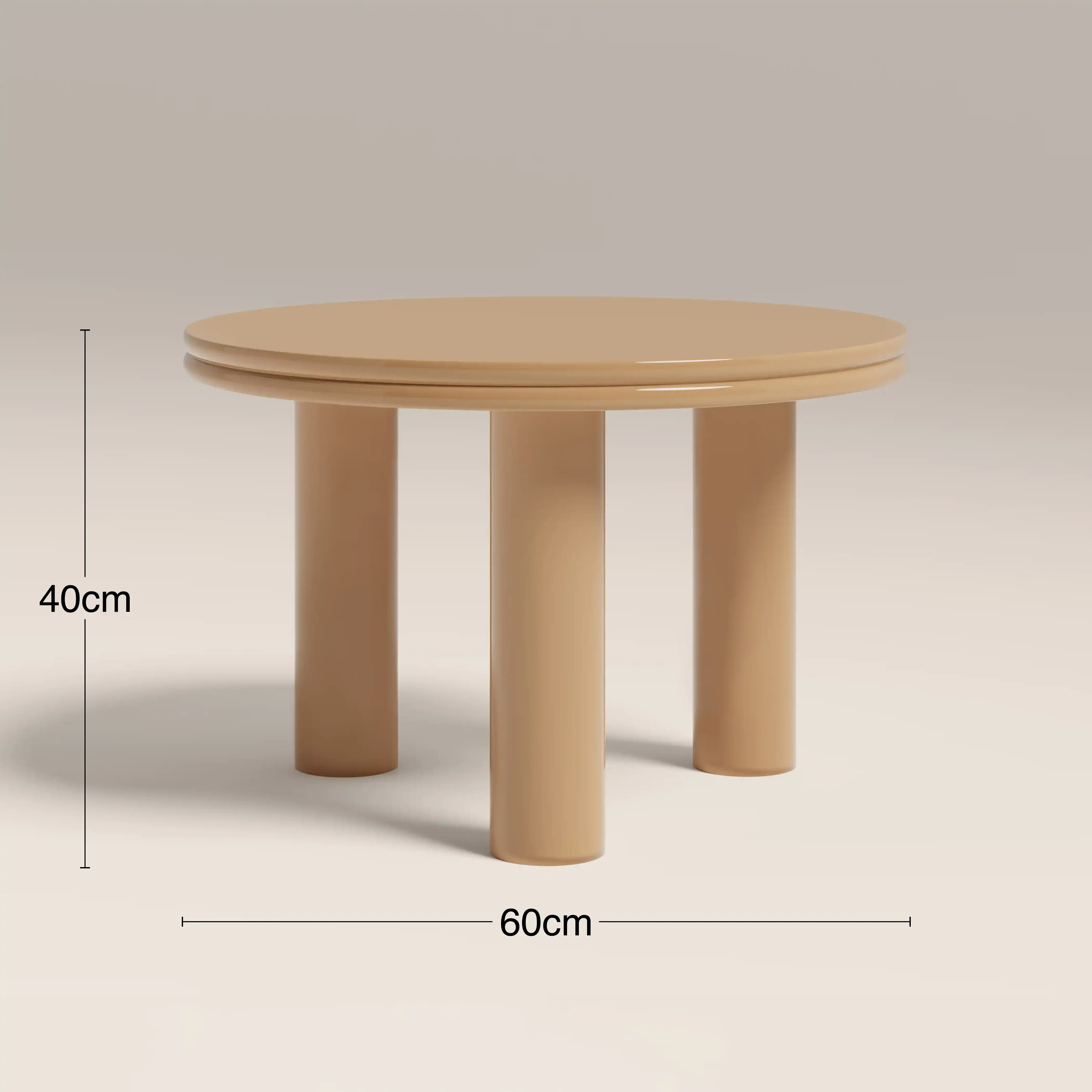 Raphael Round Coffee Table | High Gloss Taupe - Image 3