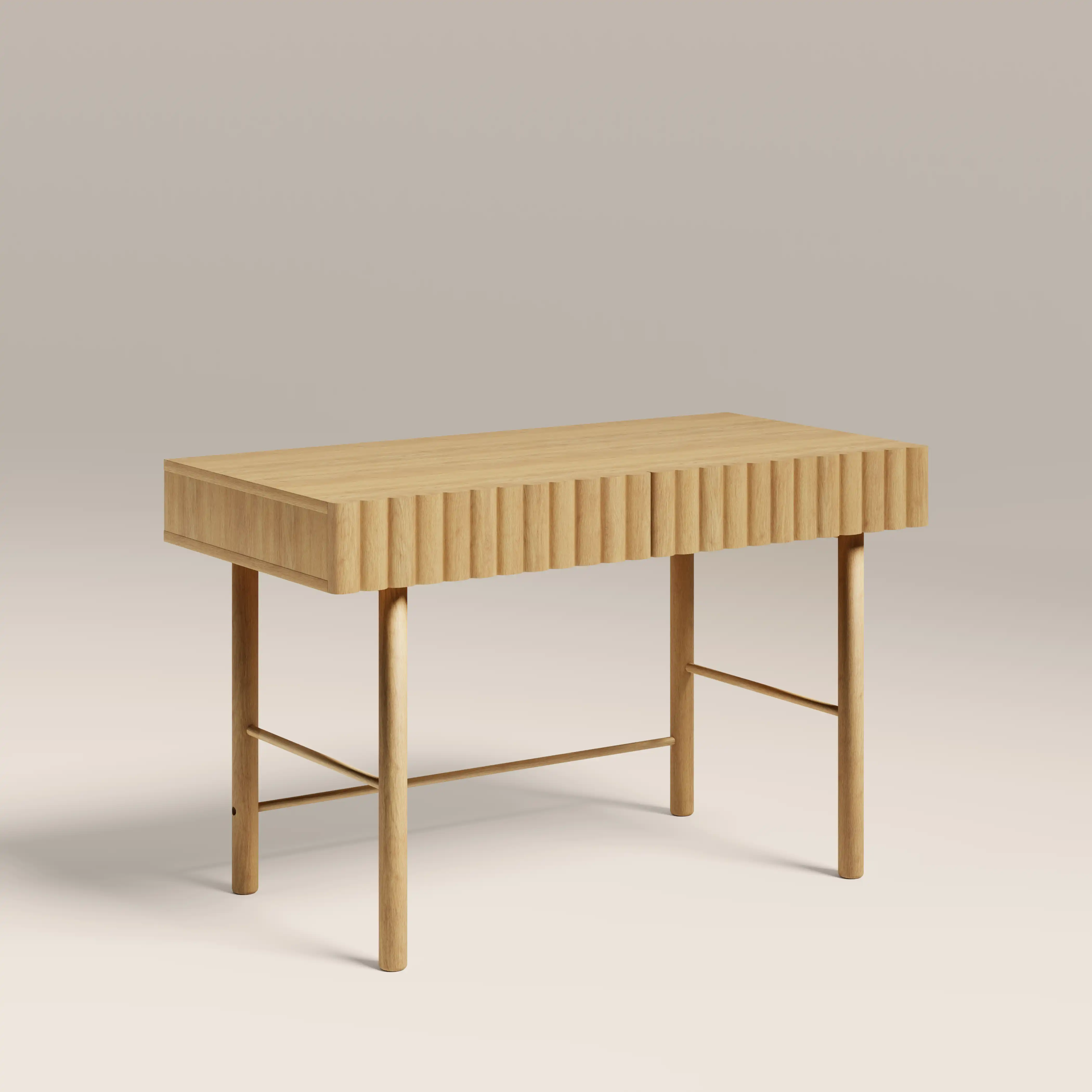 Raphael 2 Drawer Wooden Desk | Oak - Image 2