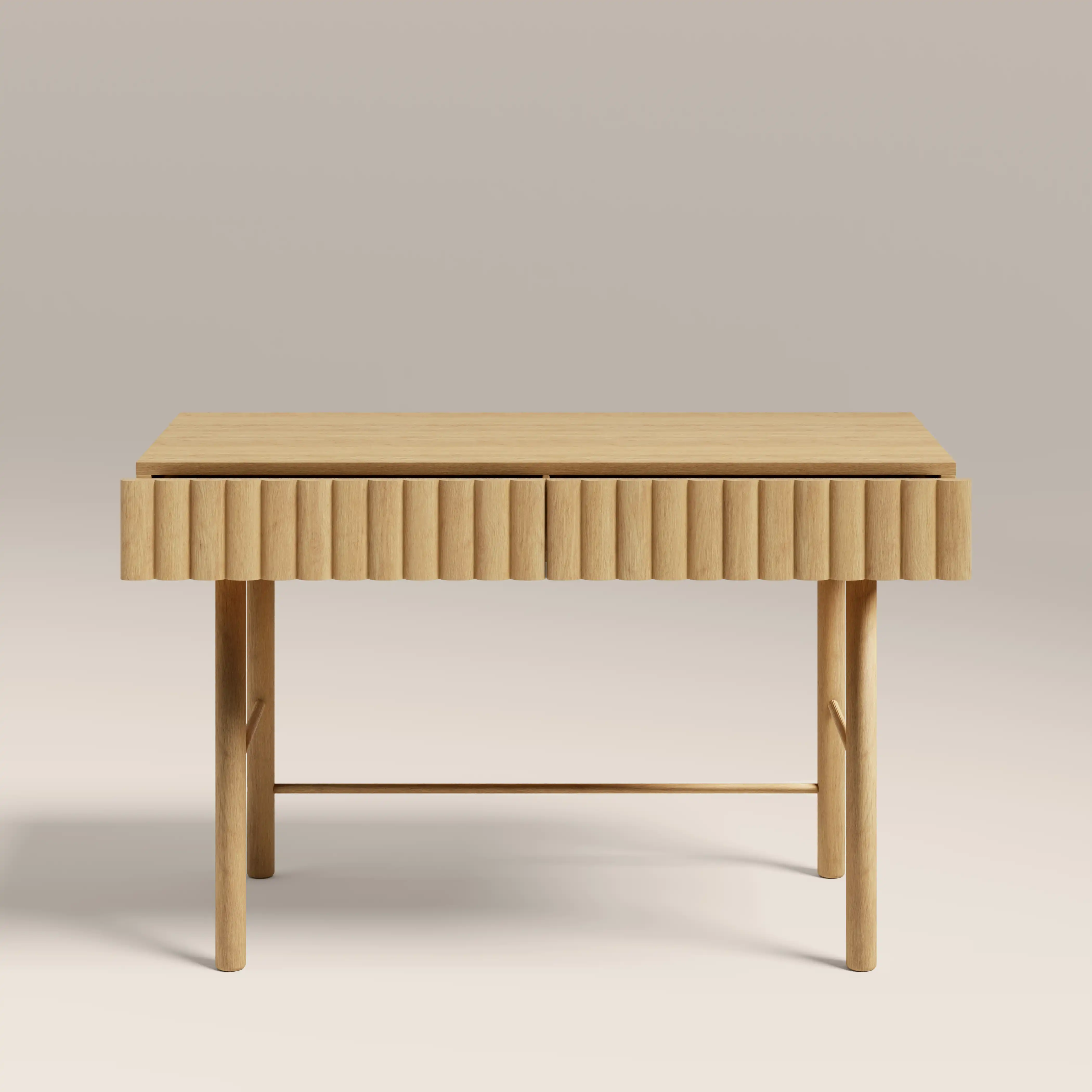 Raphael 2 Drawer Wooden Desk | Oak - Image 3