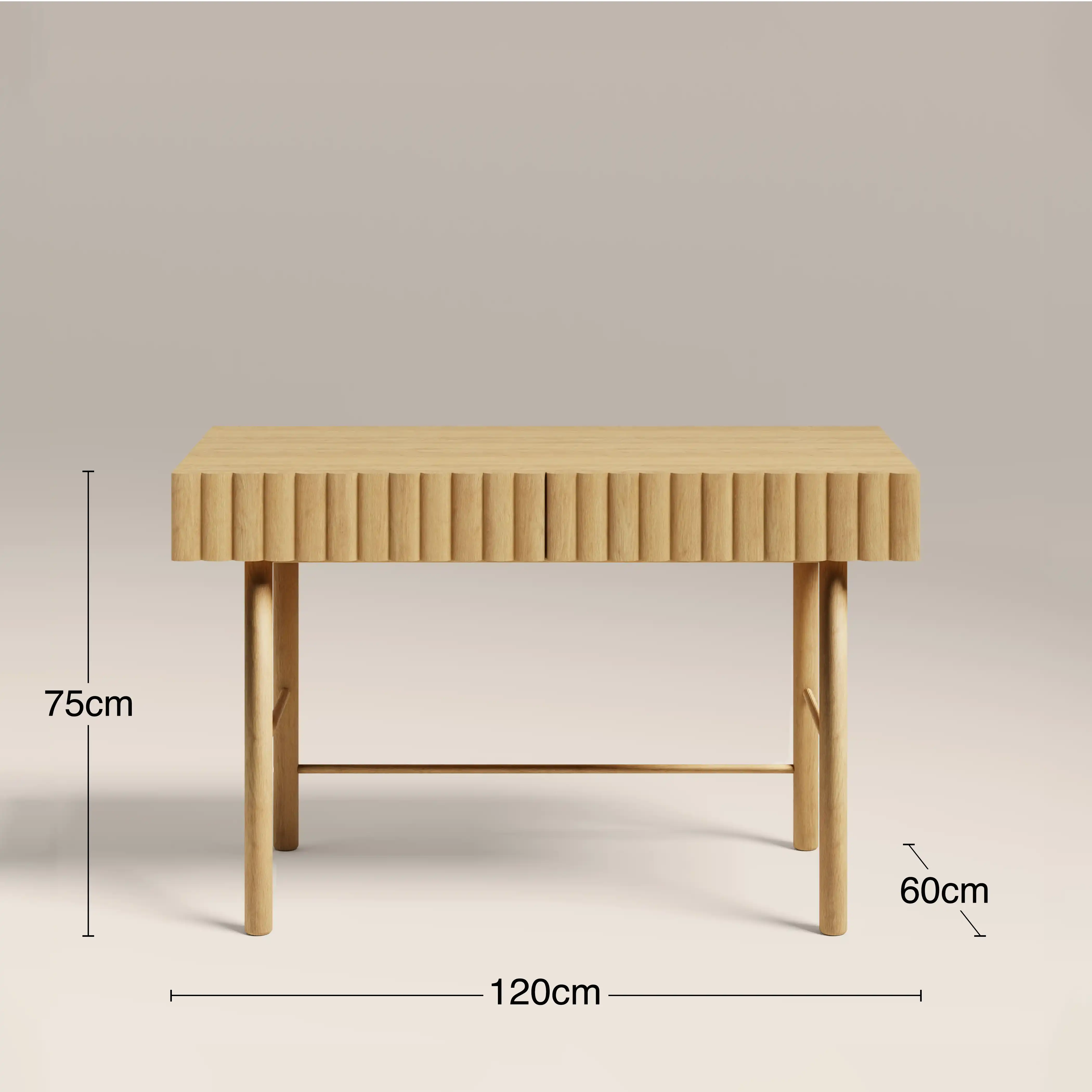 Raphael 2 Drawer Wooden Desk | Oak - Image 6
