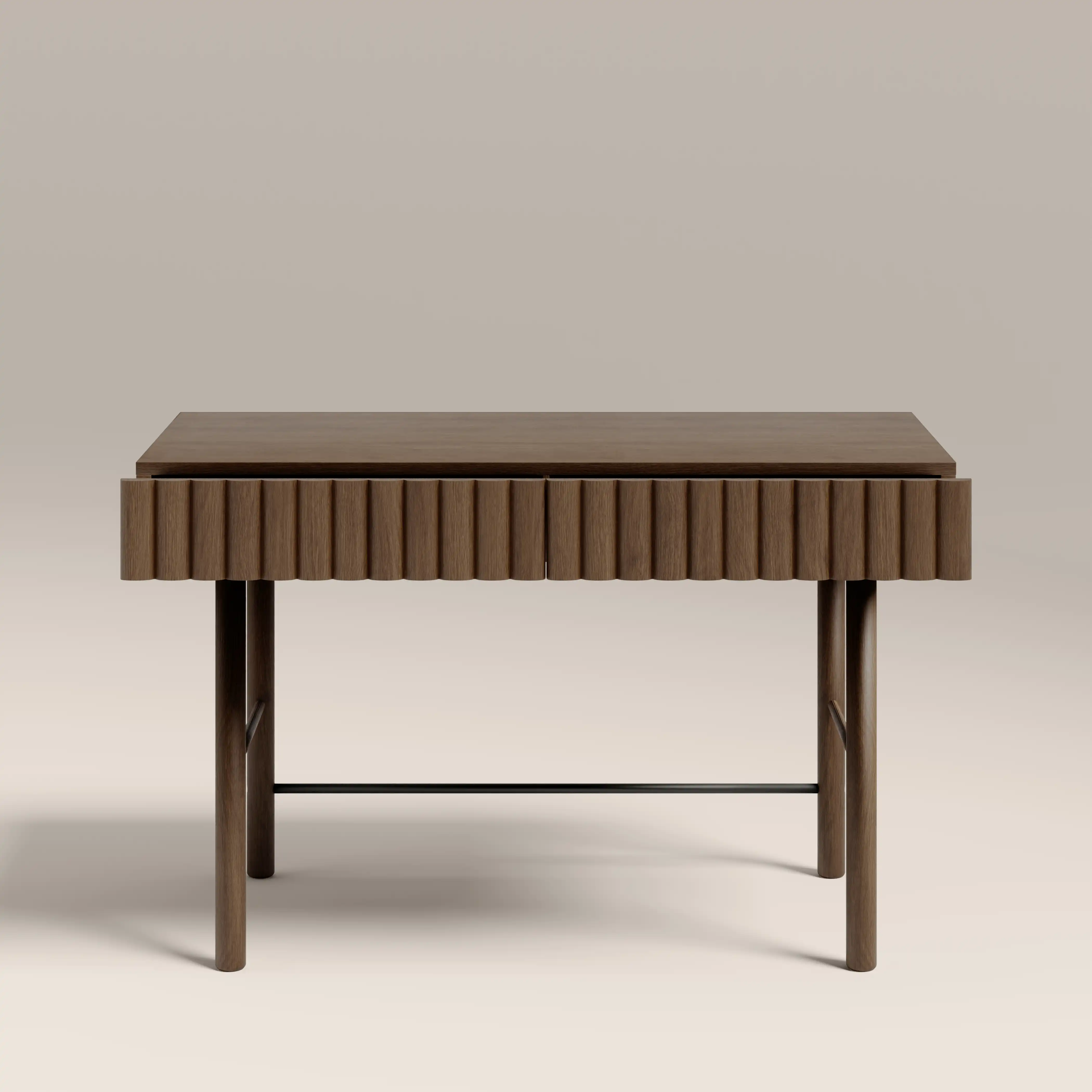 Raphael 2 Drawer Wooden Desk | Walnut - Image 3