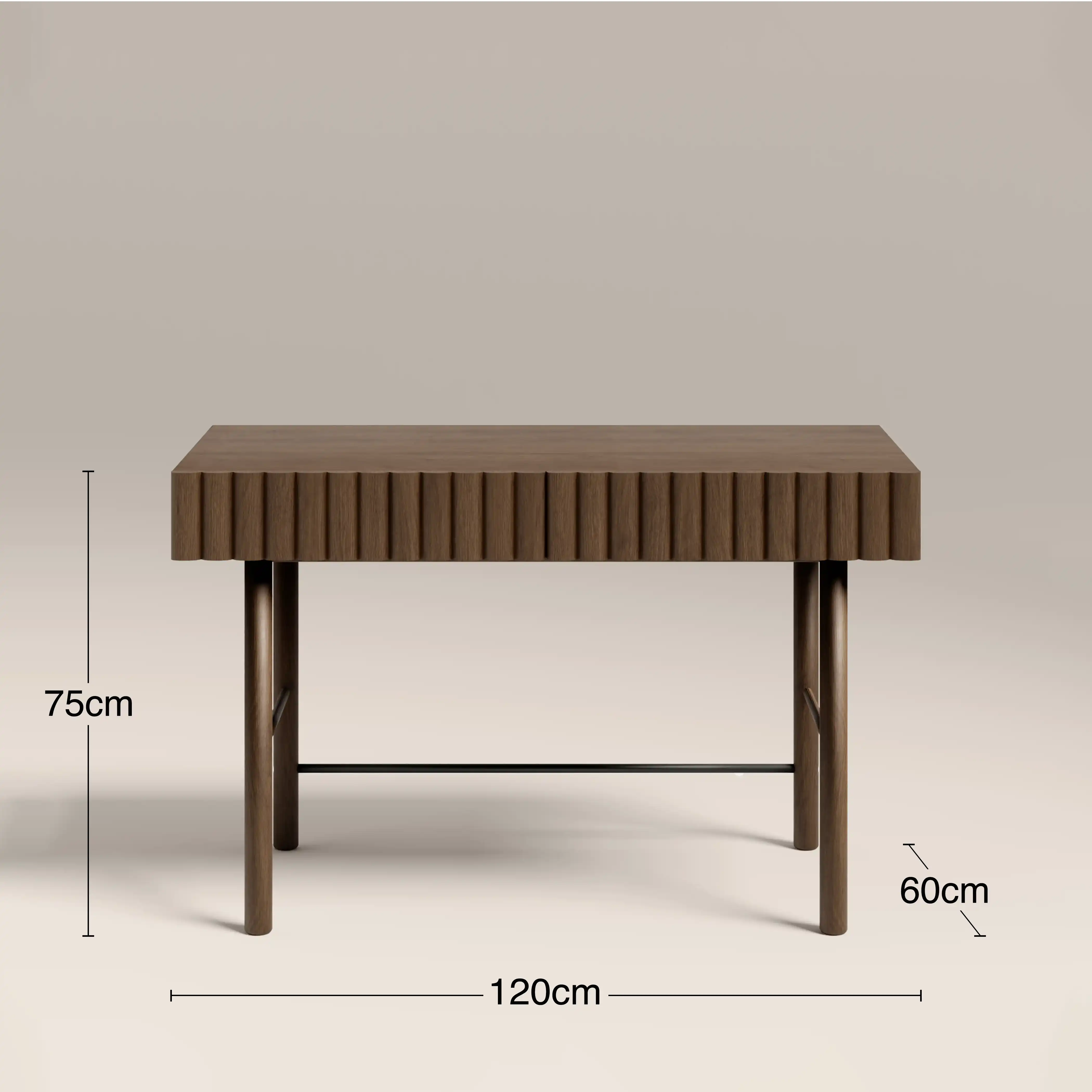 Raphael 2 Drawer Wooden Desk | Walnut - Image 6