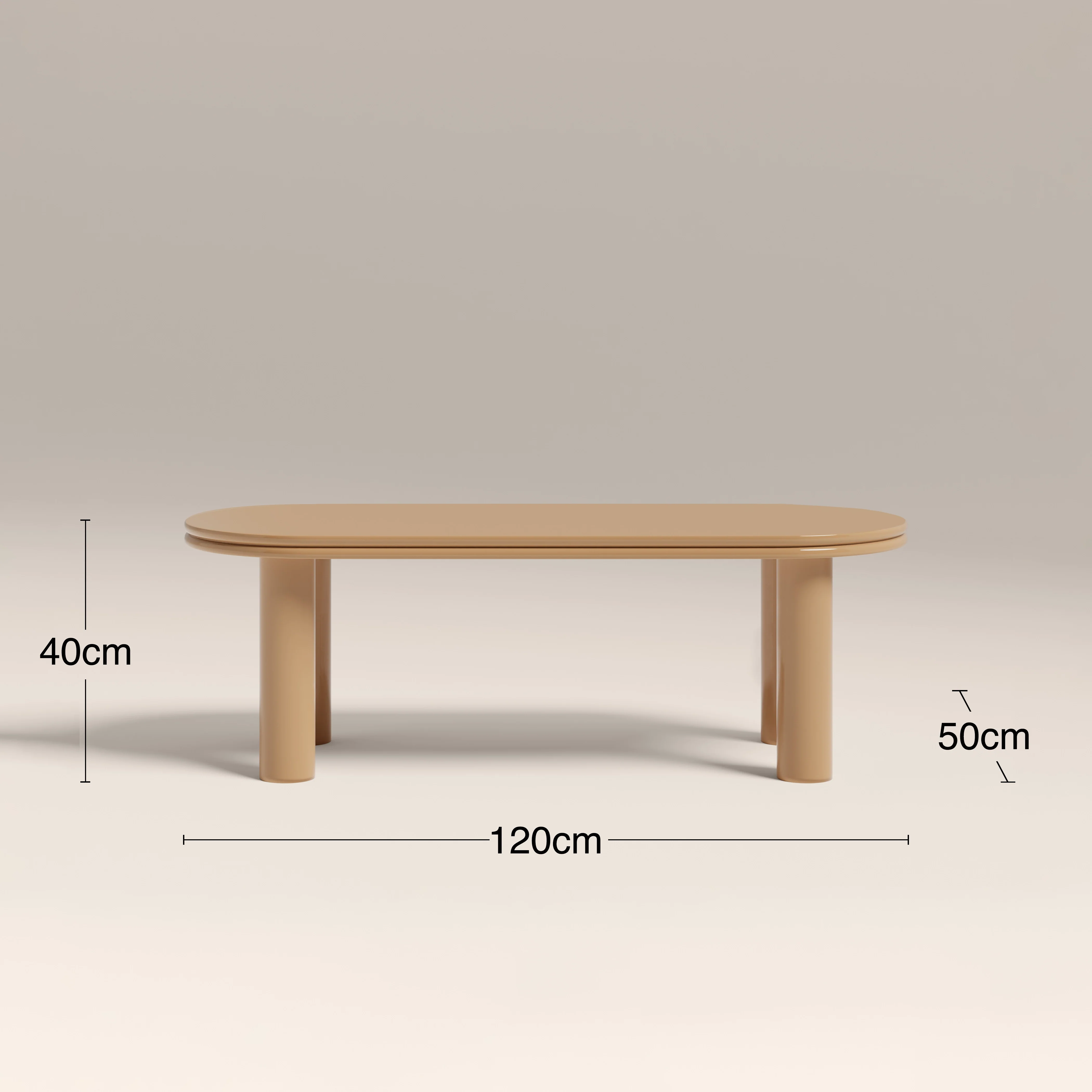 Raphael Oval Coffee Table | High Gloss Taupe - Image 4
