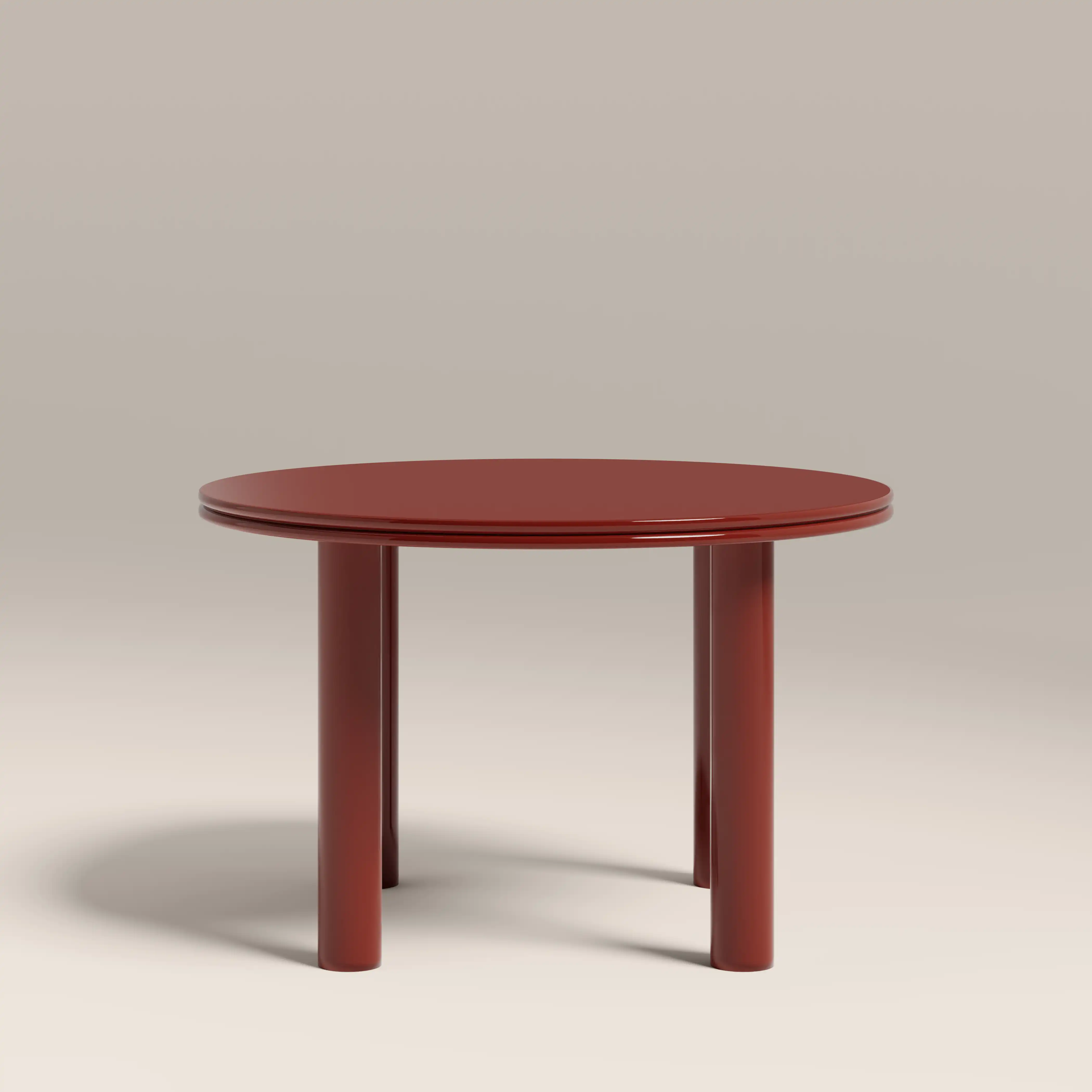 Raphael 4 Seat Round Dining Table | High Gloss Burgundy - Image 2