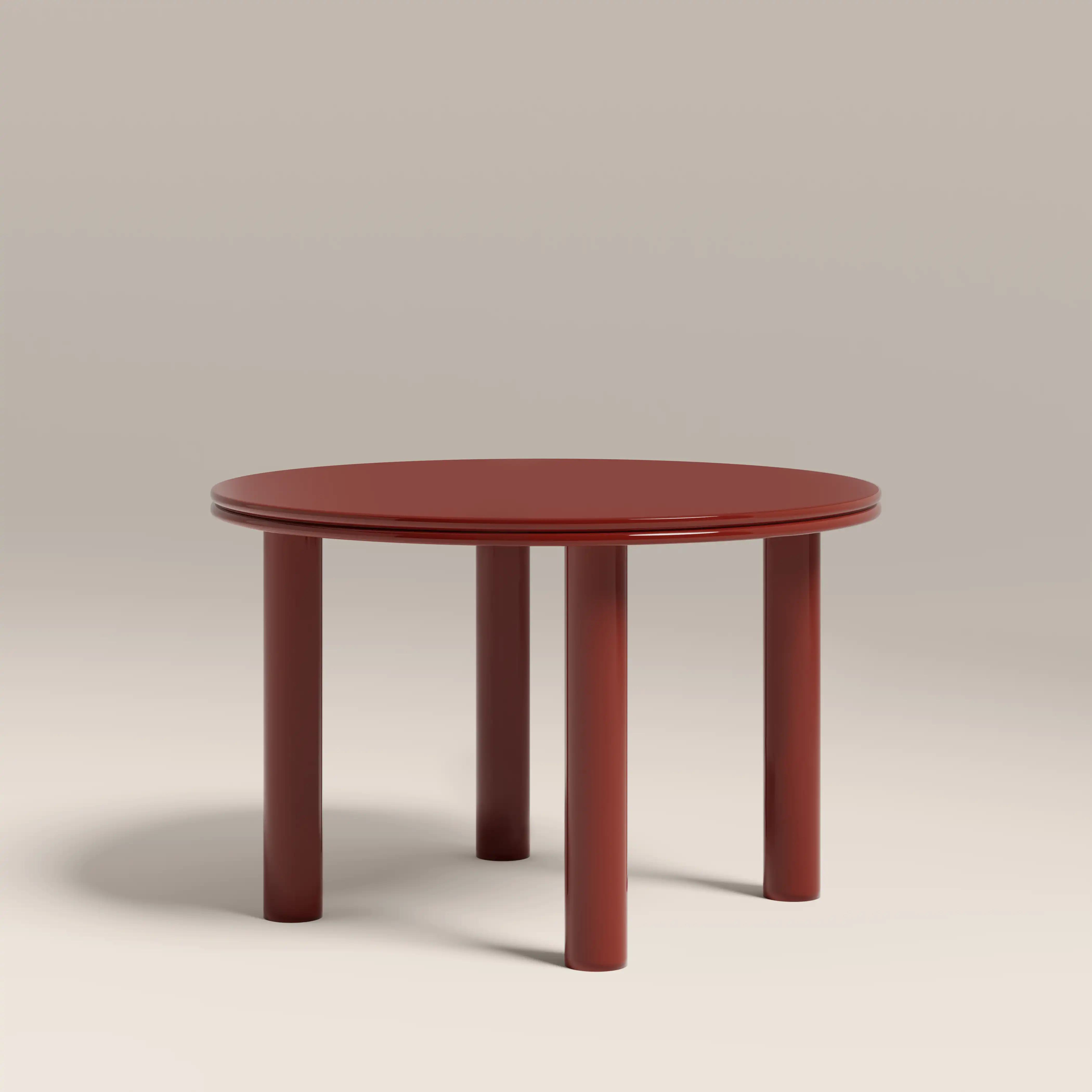Raphael 4 Seat Round Dining Table | High Gloss Burgundy - Image 3