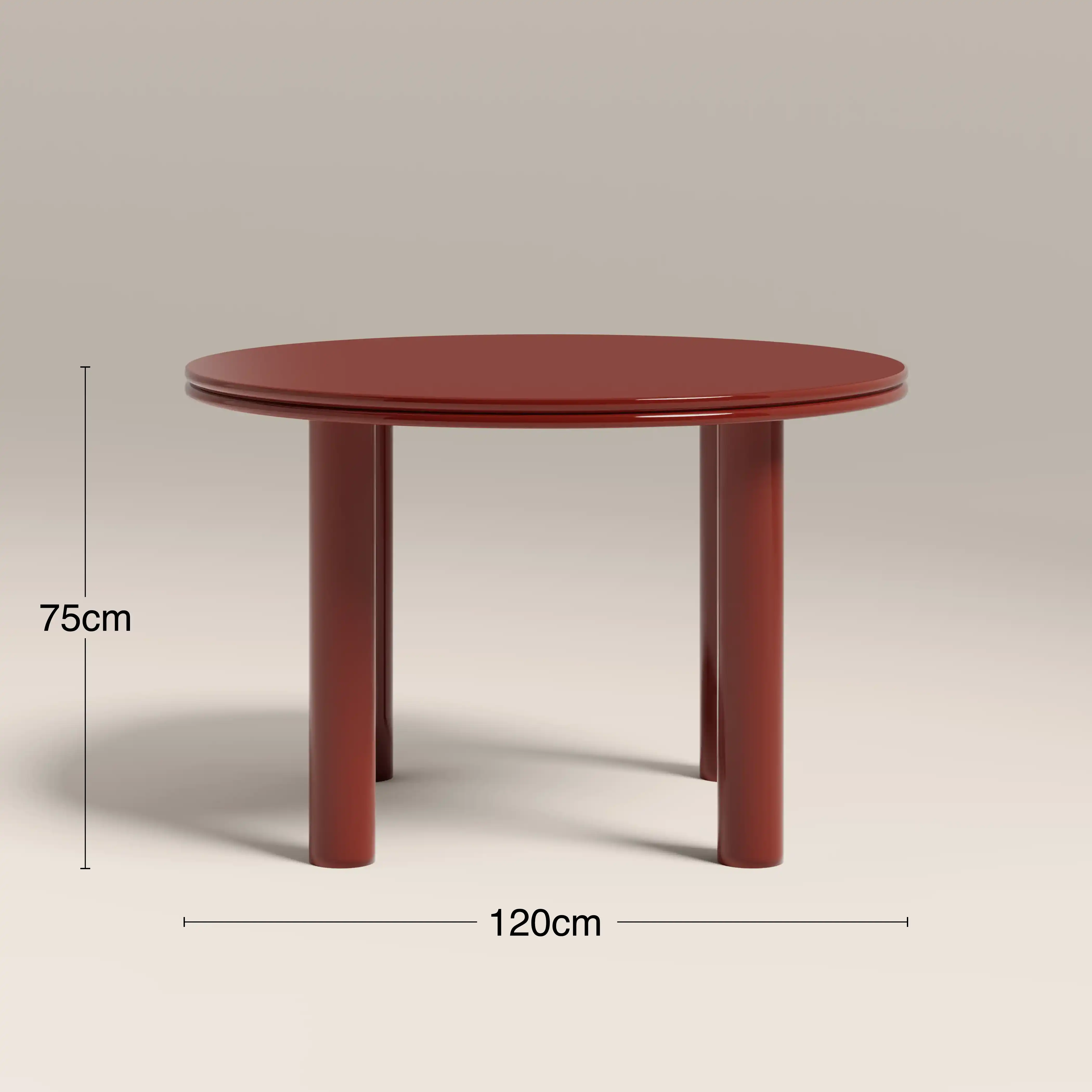 Raphael 4 Seat Round Dining Table | High Gloss Burgundy - Image 4