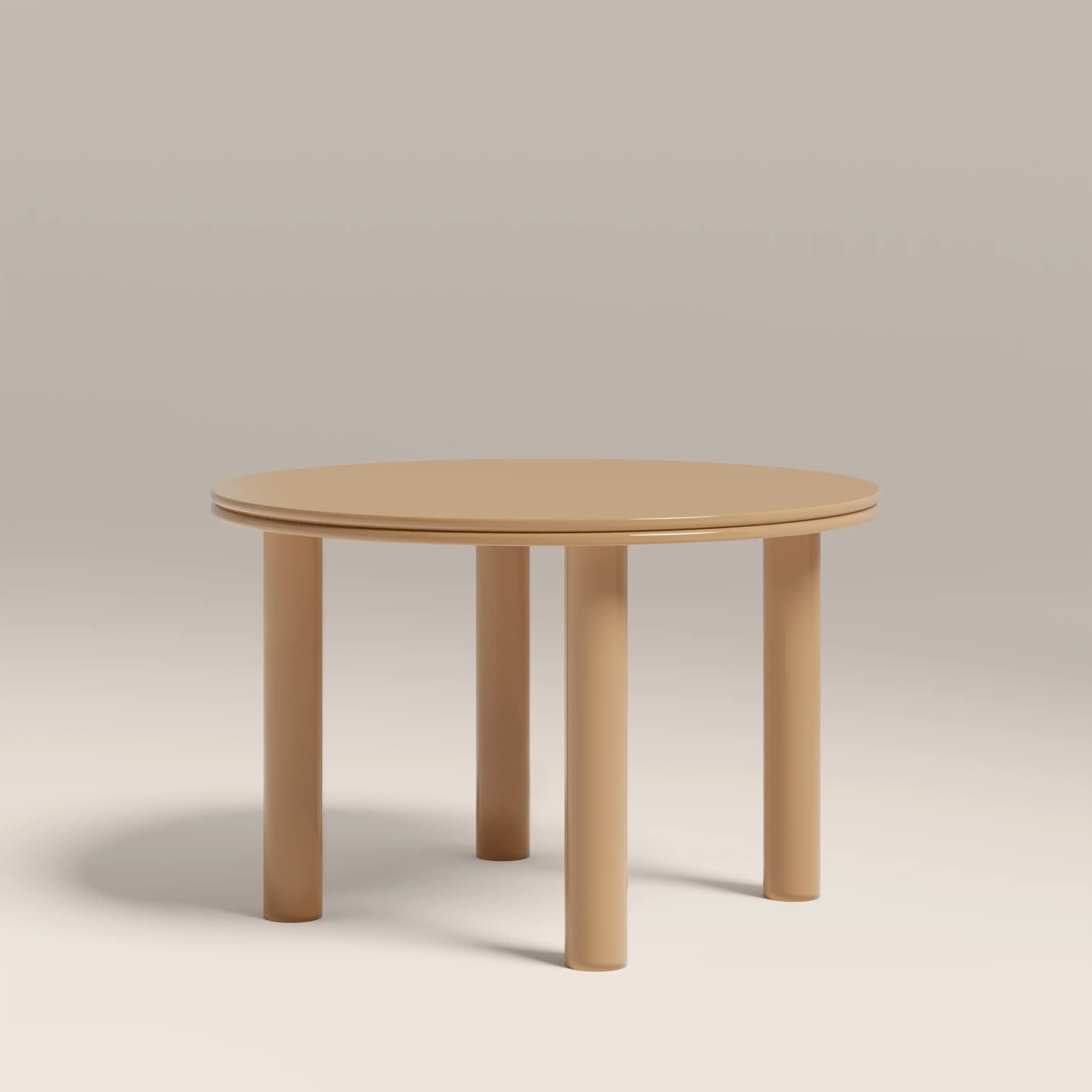 Raphael 4 Seat Round Dining Table | High Gloss Taupe - Image 2