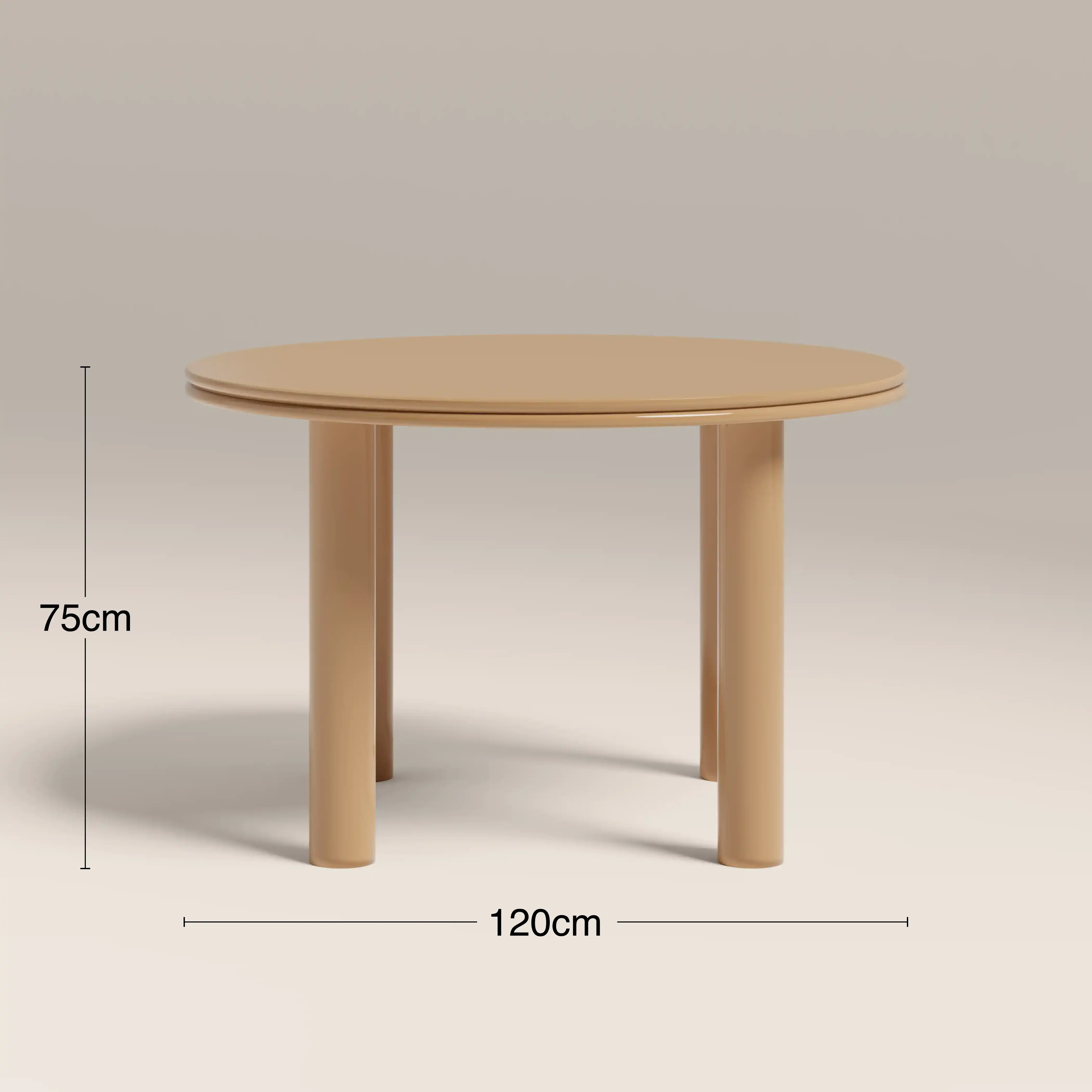 Raphael 4 Seat Round Dining Table | High Gloss Taupe - Image 3