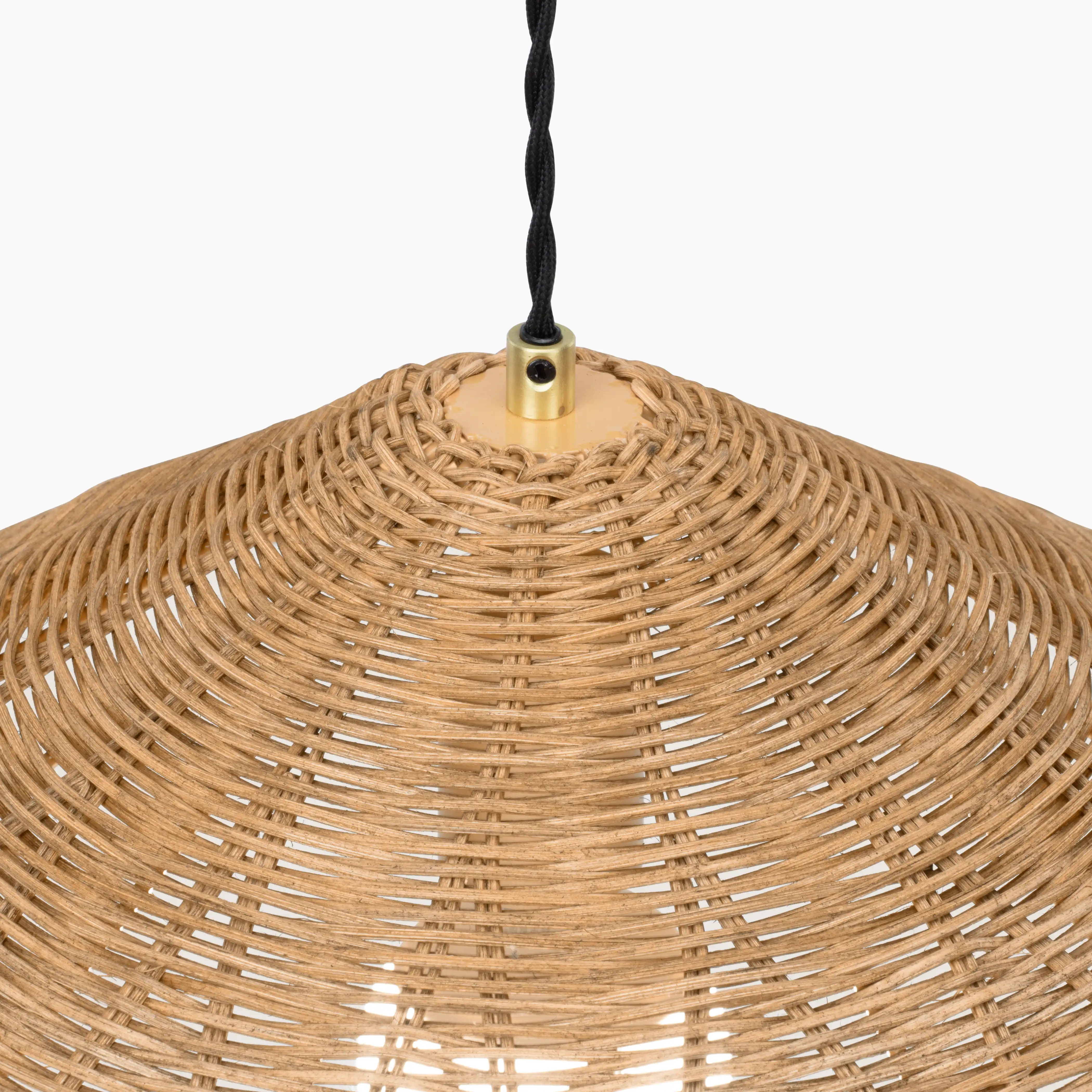 Reagan Large Pendant Light | Natural Rattan & Black - Image 3