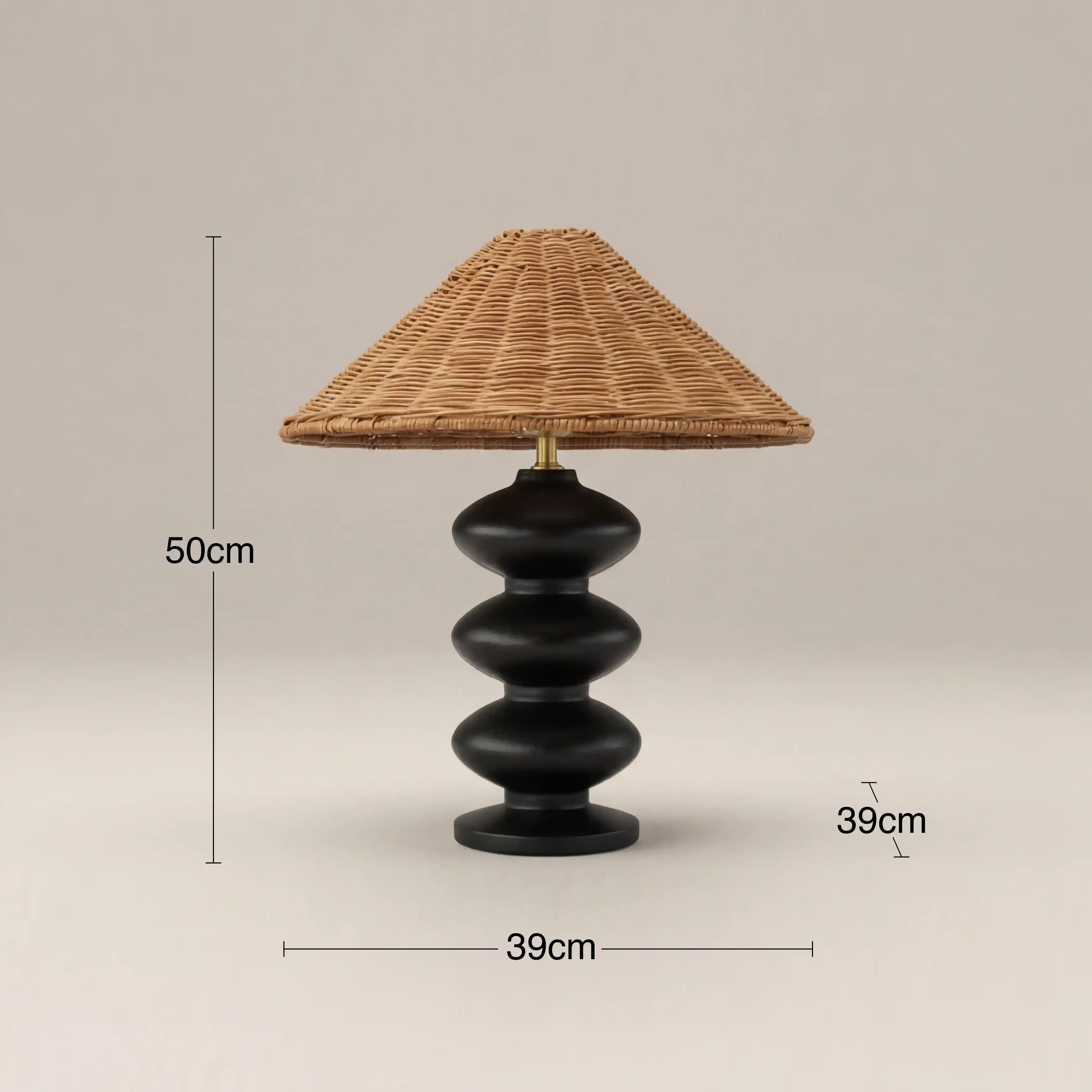 Reagan Table Lamp | Natural Rattan & Black - Image 5