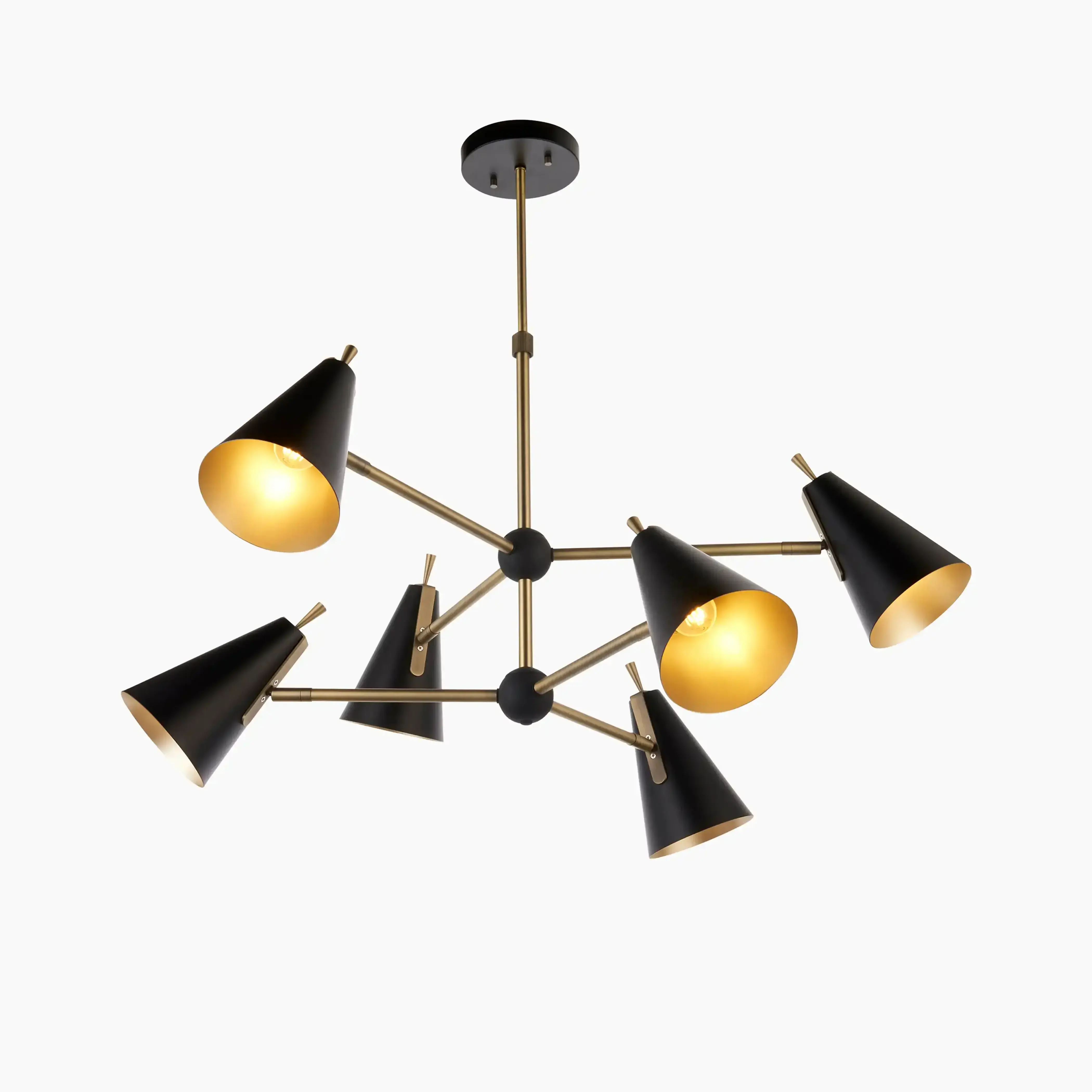 Reece 6 Light Pendant Light | Brass & Black - Image 5