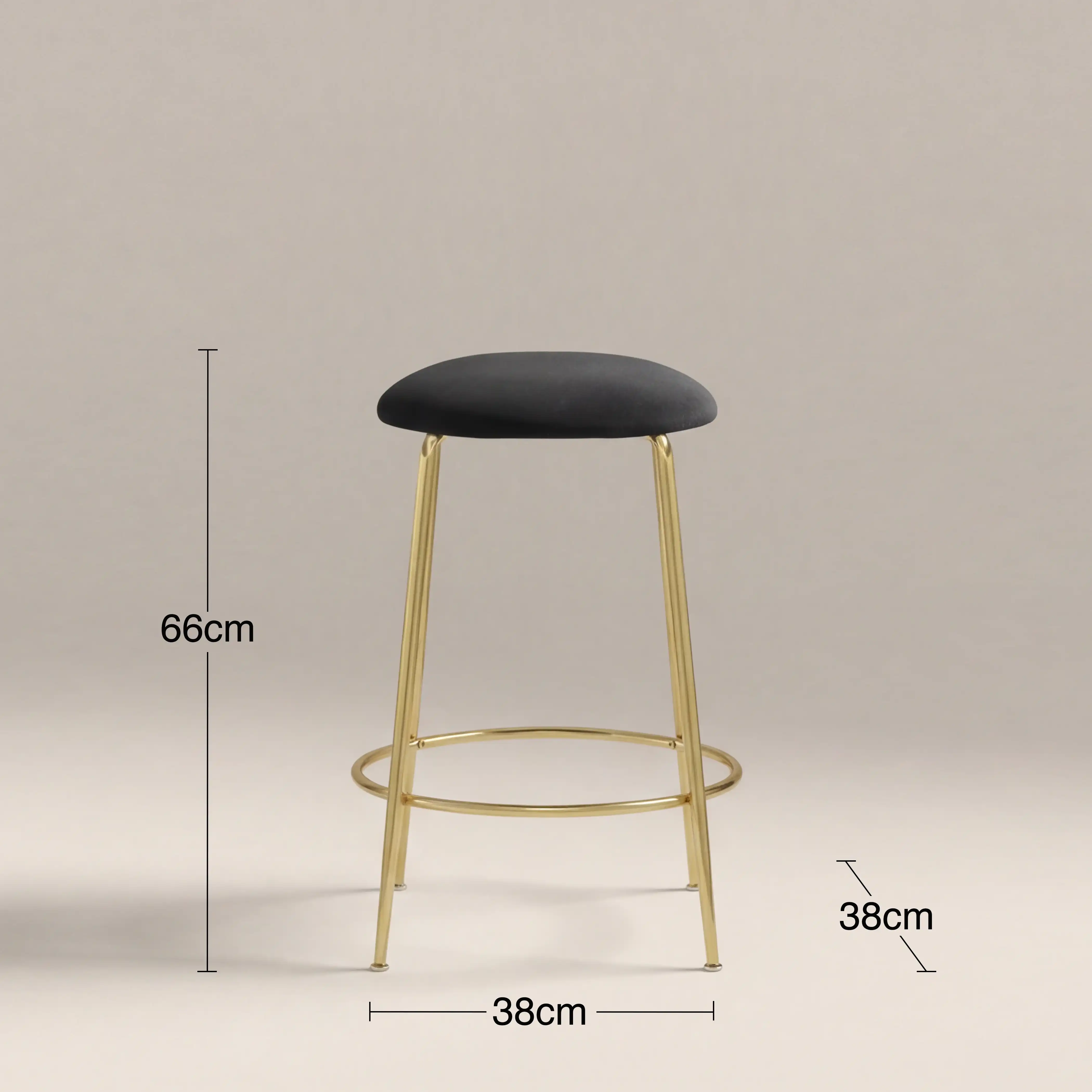 Regent Kitchen Stool | Grey Sustainable Velvet - Image 4