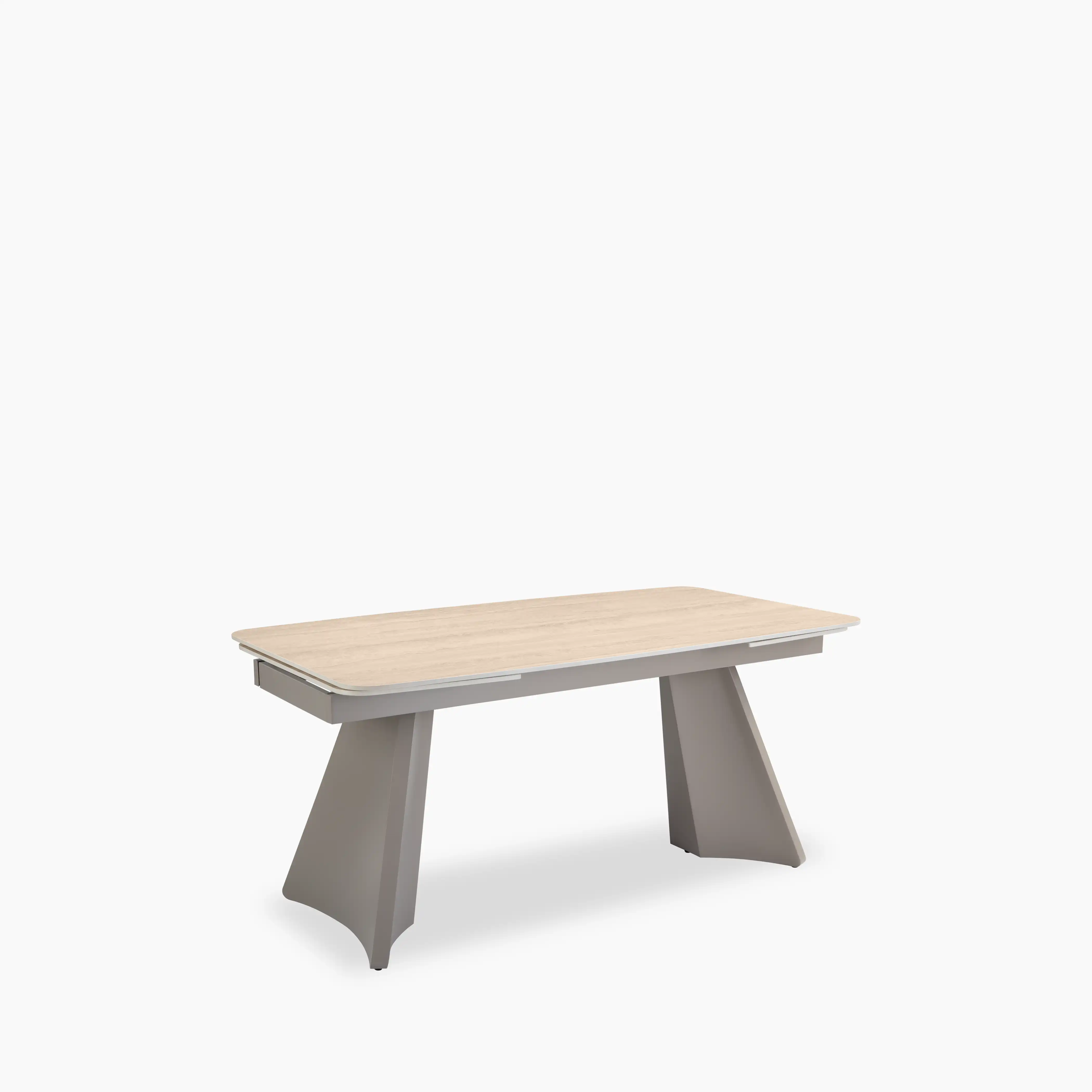 Renzo 6-10 Seat Rectangle Extendable Dining Table | Natural Travertine Effect Sintered Stone & Brown - Image 5
