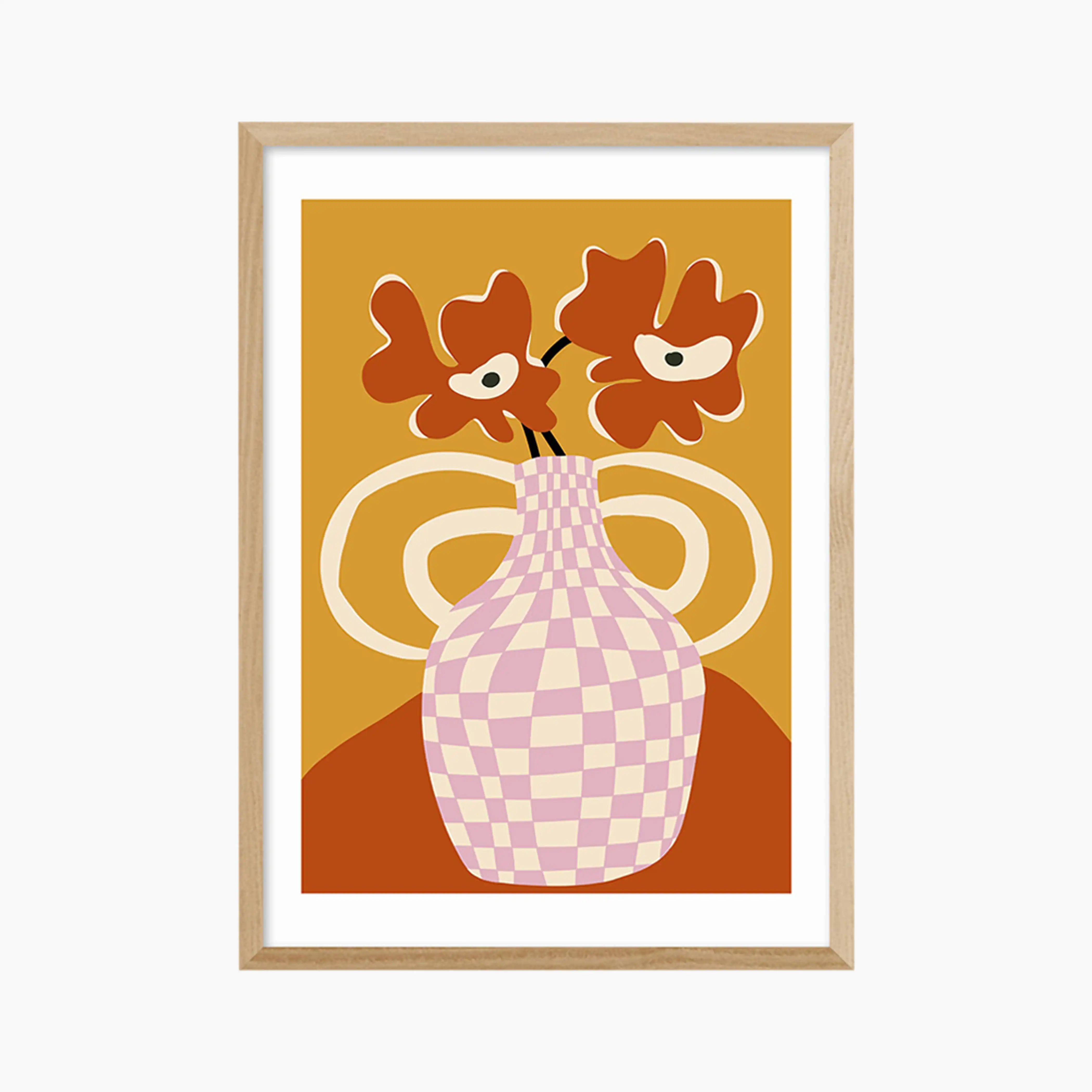 Retro Flowers Red Graphic Print - Image 4