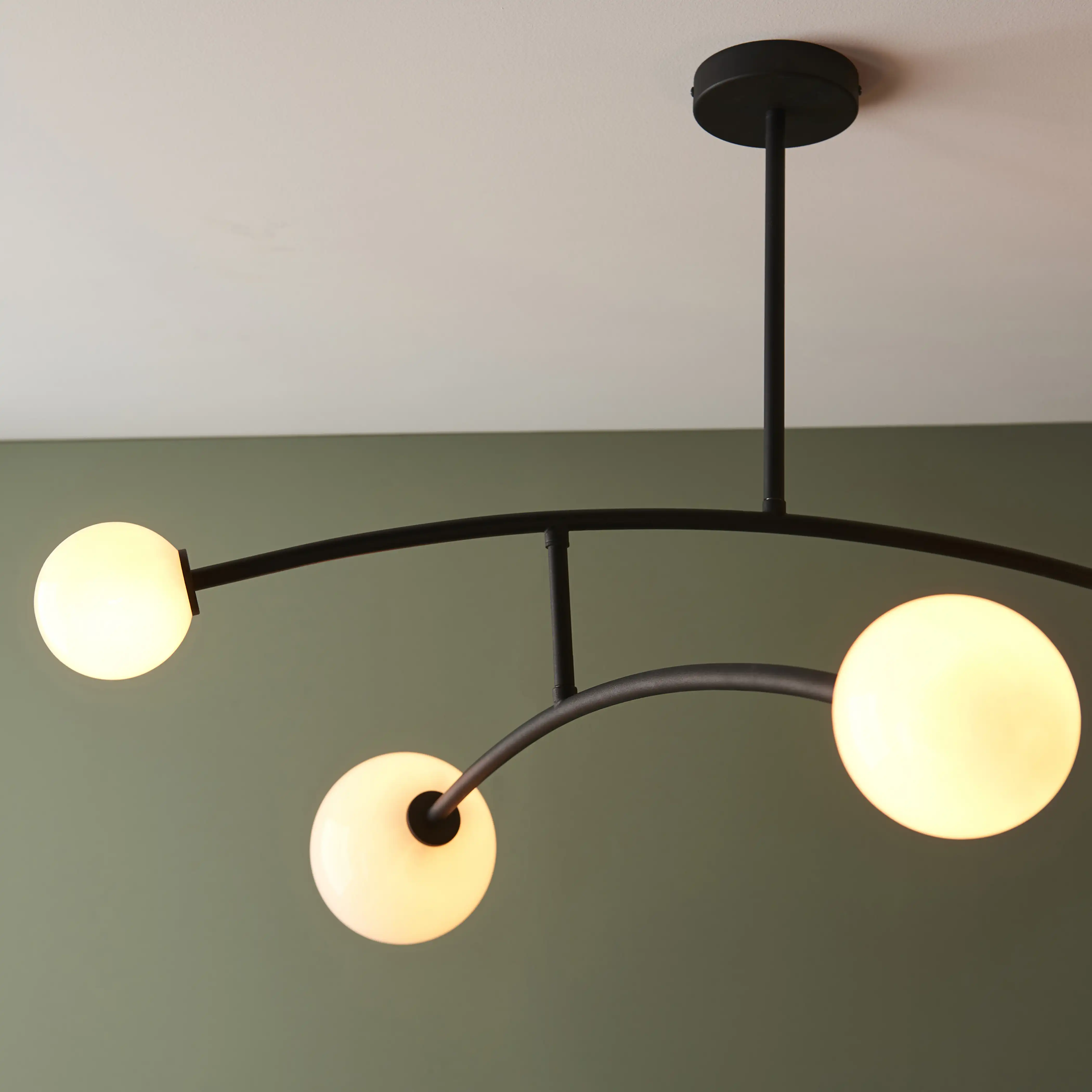 Rica 4 Light Pendant Light | Opal & Matte Black - Image 2